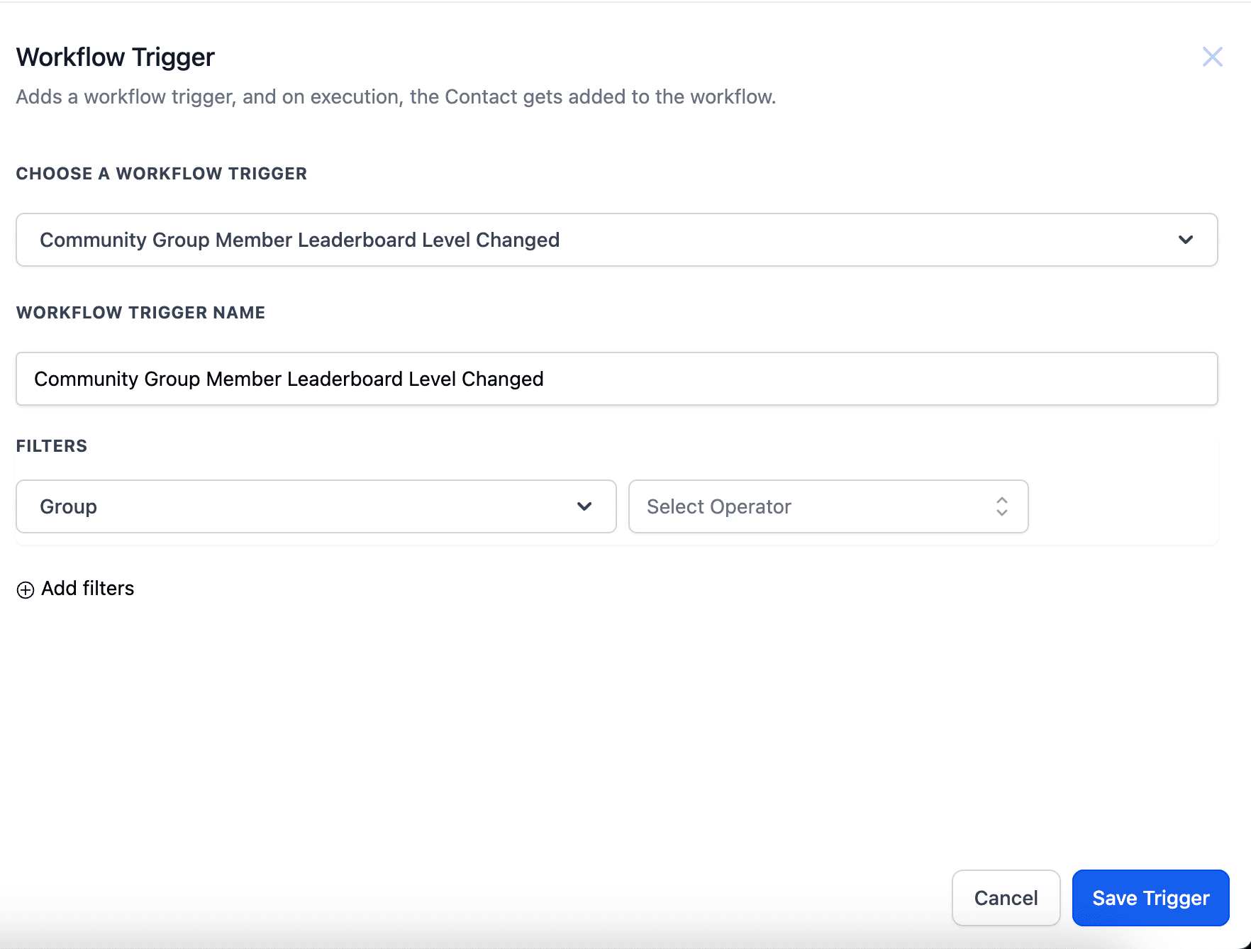 Schermata 1 — Gamification / Leaderboard: Trigger e azioni per i gruppi Community