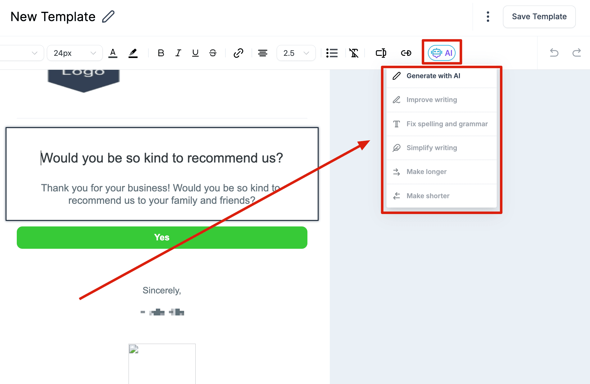 Schermata 48 — Come usare l'Email Builder e il suo Editor Inline