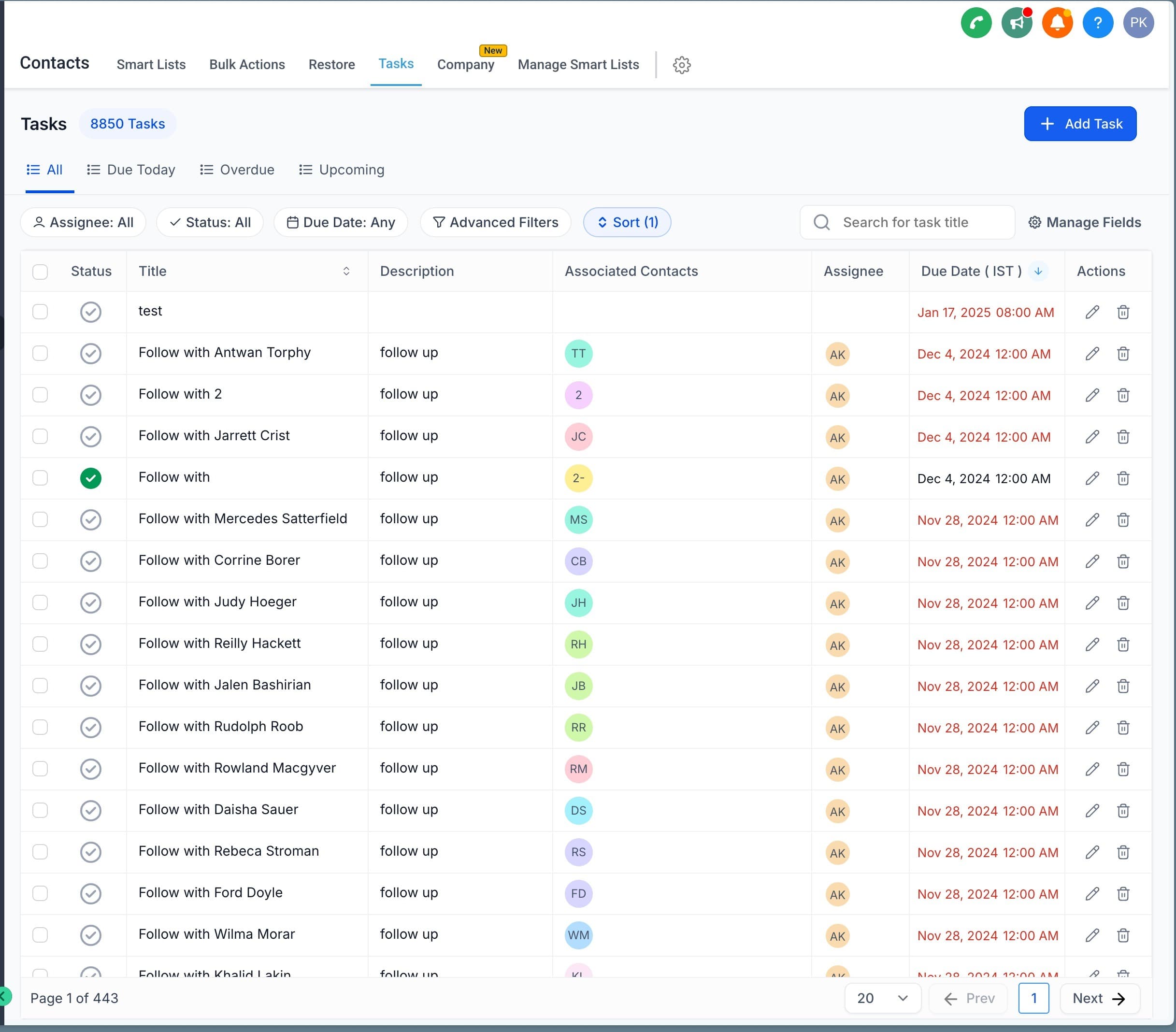 Schermata 2 — Visualizzare i record CRM: List View, ordinamento e filtri