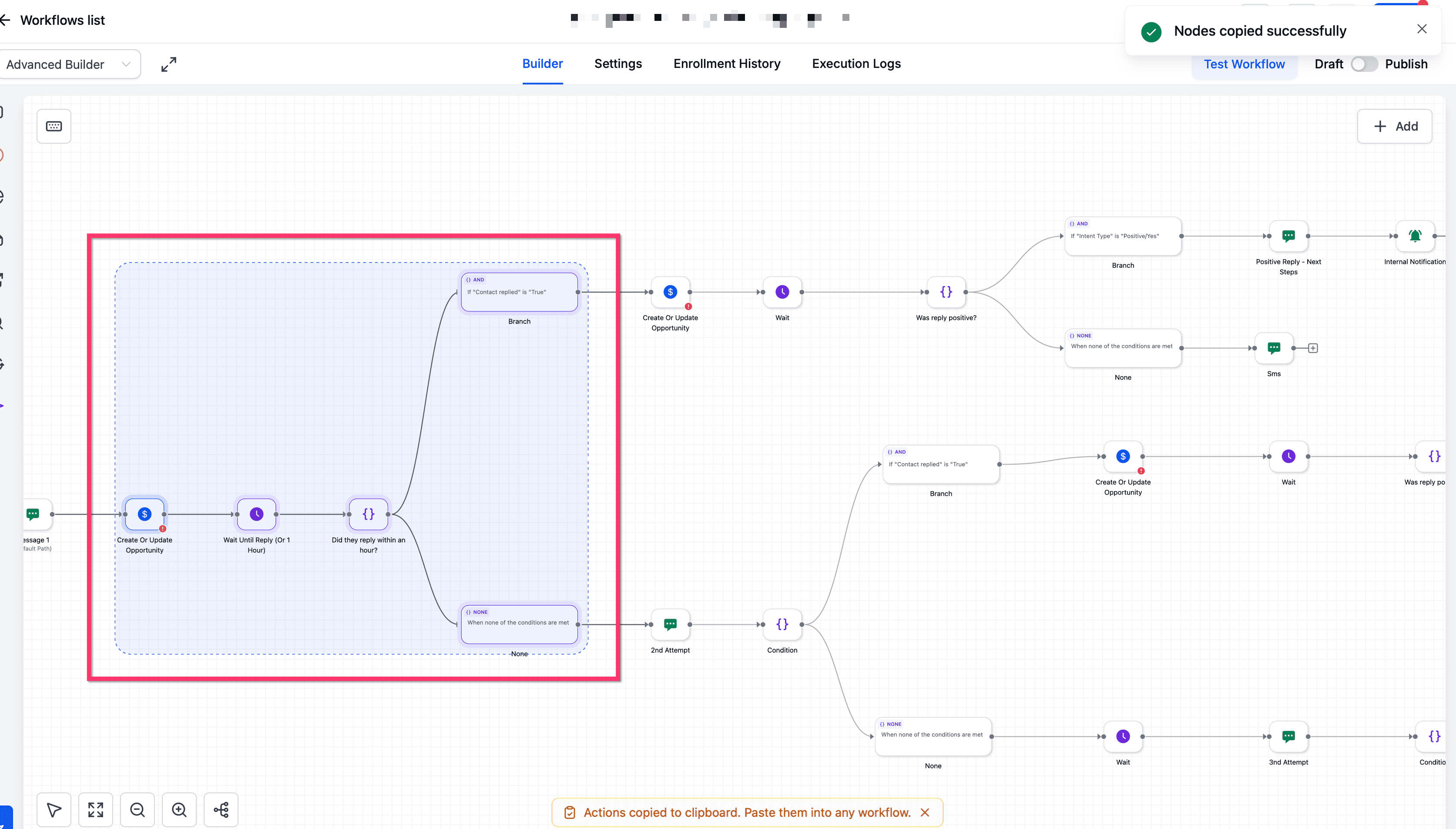 Schermata 1 — Copia, Incolla ed Eliminazione Multipla nel Graph Builder di Agent Studio