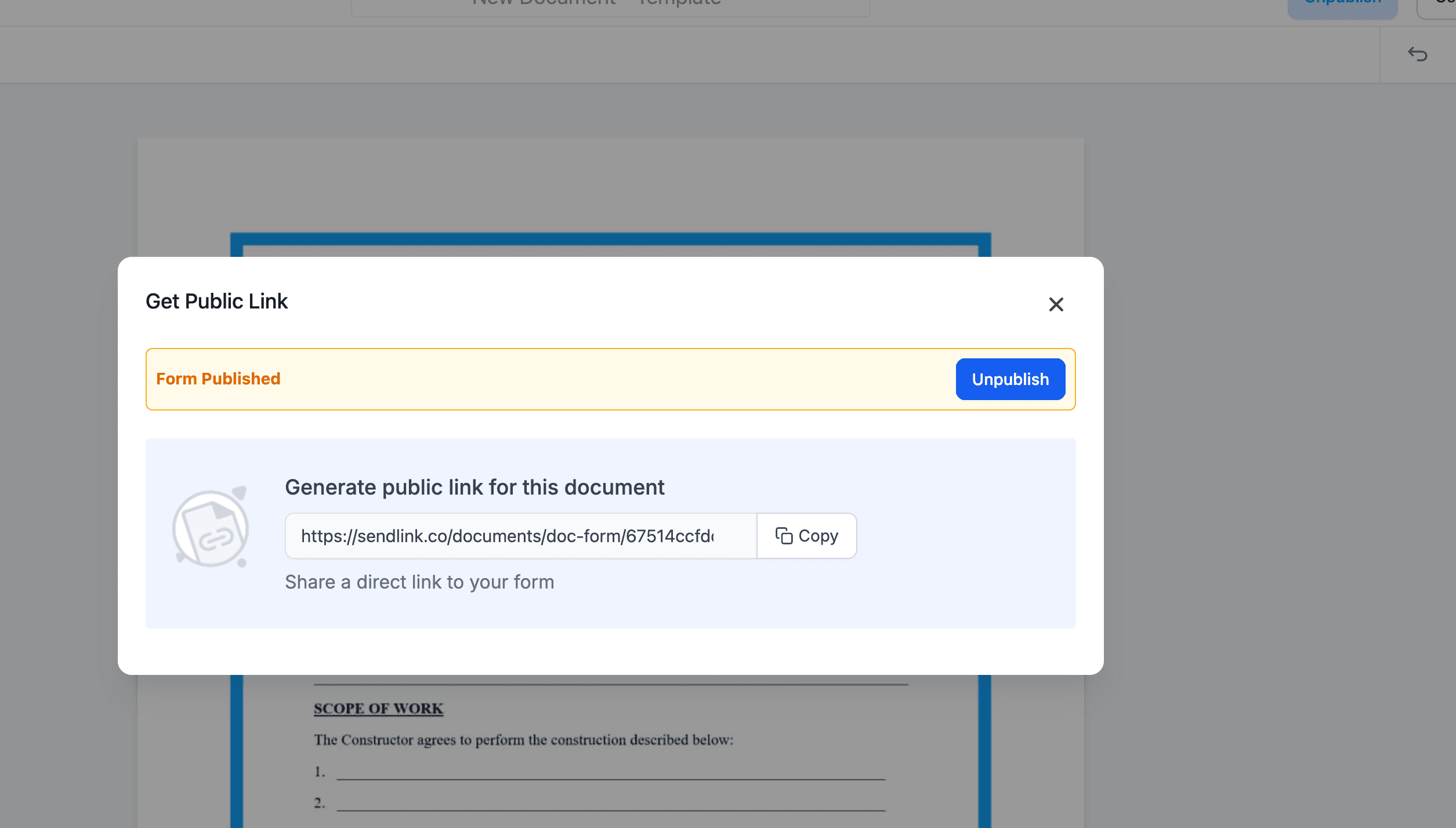 Schermata 6 — Link Pubblici per la Firma Elettronica dei Documenti