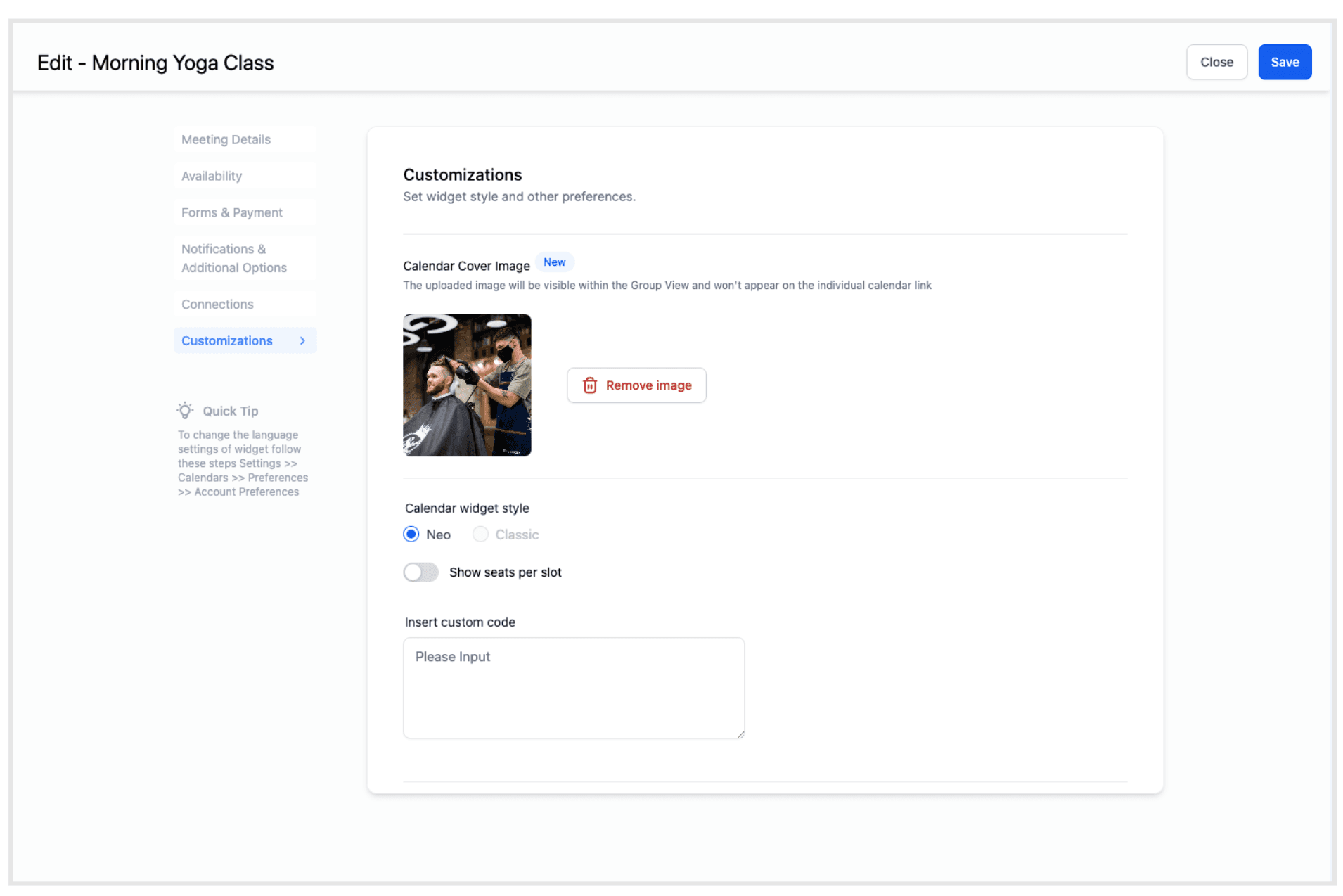 Schermata 6 — Template Neo per la Vista Gruppo
