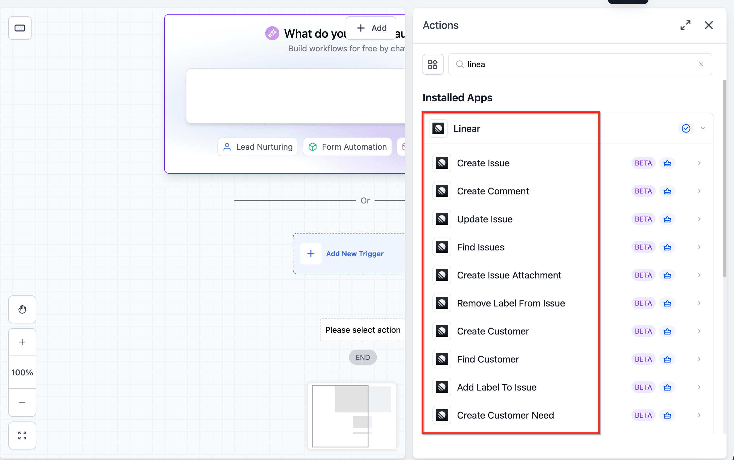 Schermata 3 — Integrazione Linear nei Workflow di HITLEAD