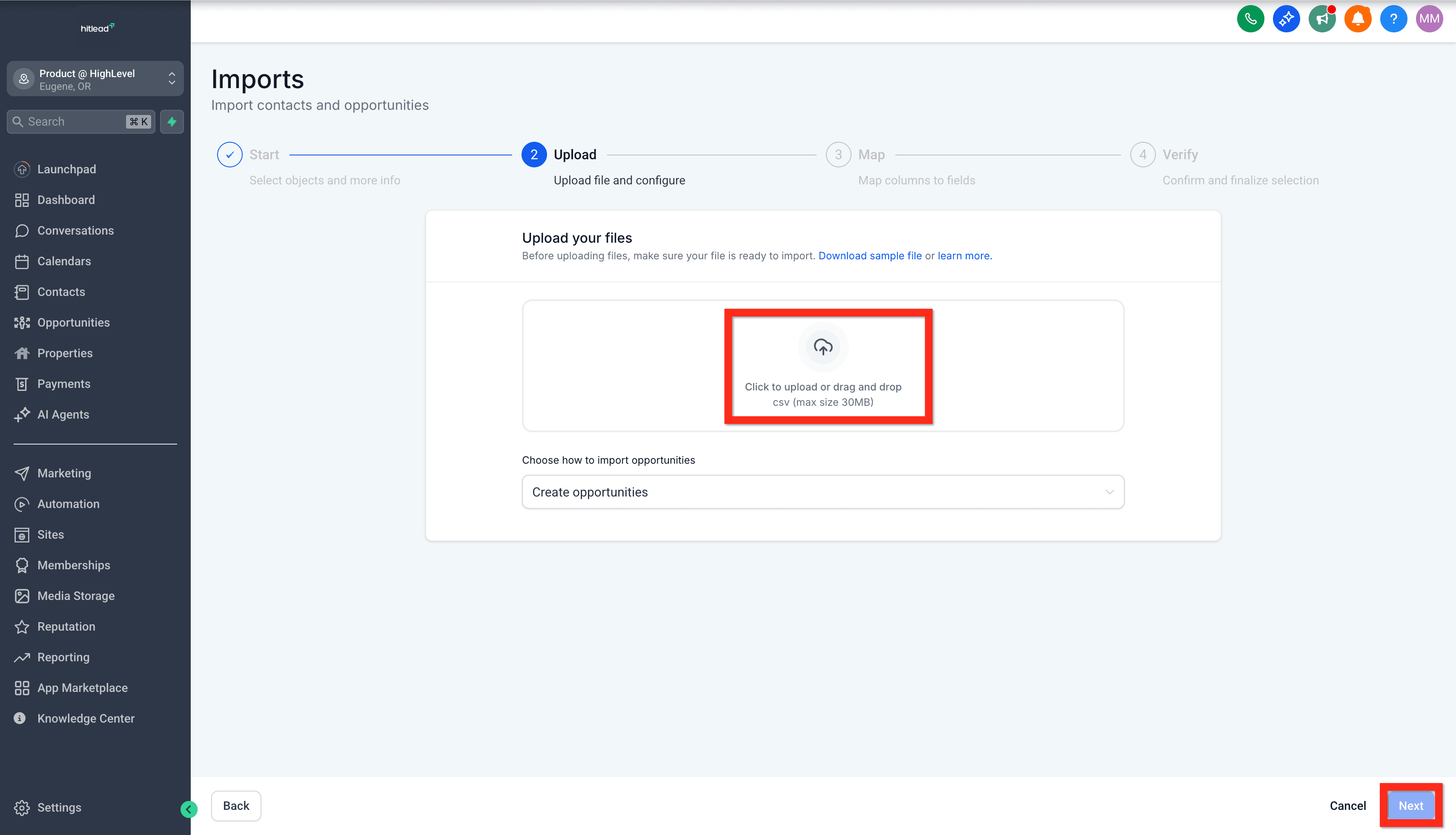 Schermata 5 — Per iniziare - Configura Pipeline e Opportunità