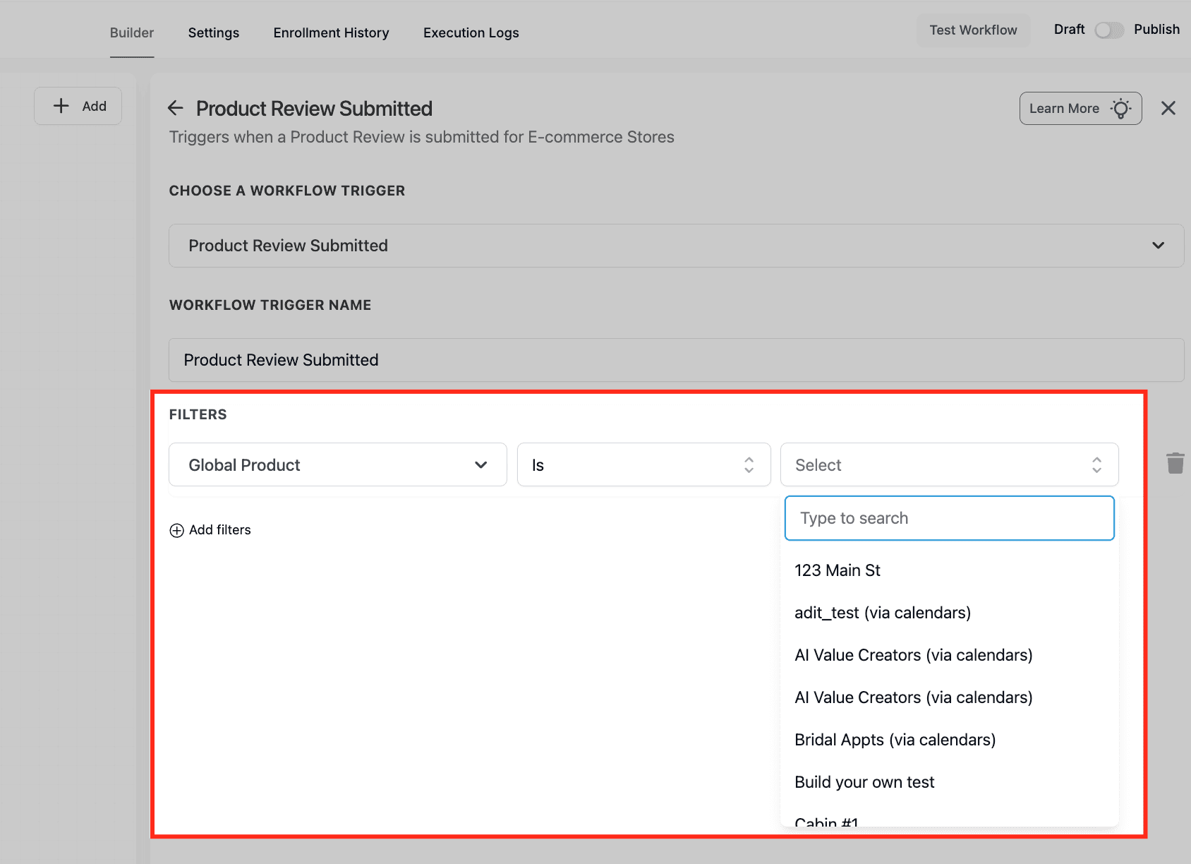Schermata 6 — Workflow Trigger - Recensione Prodotto Inviata (per Store E-commerce)