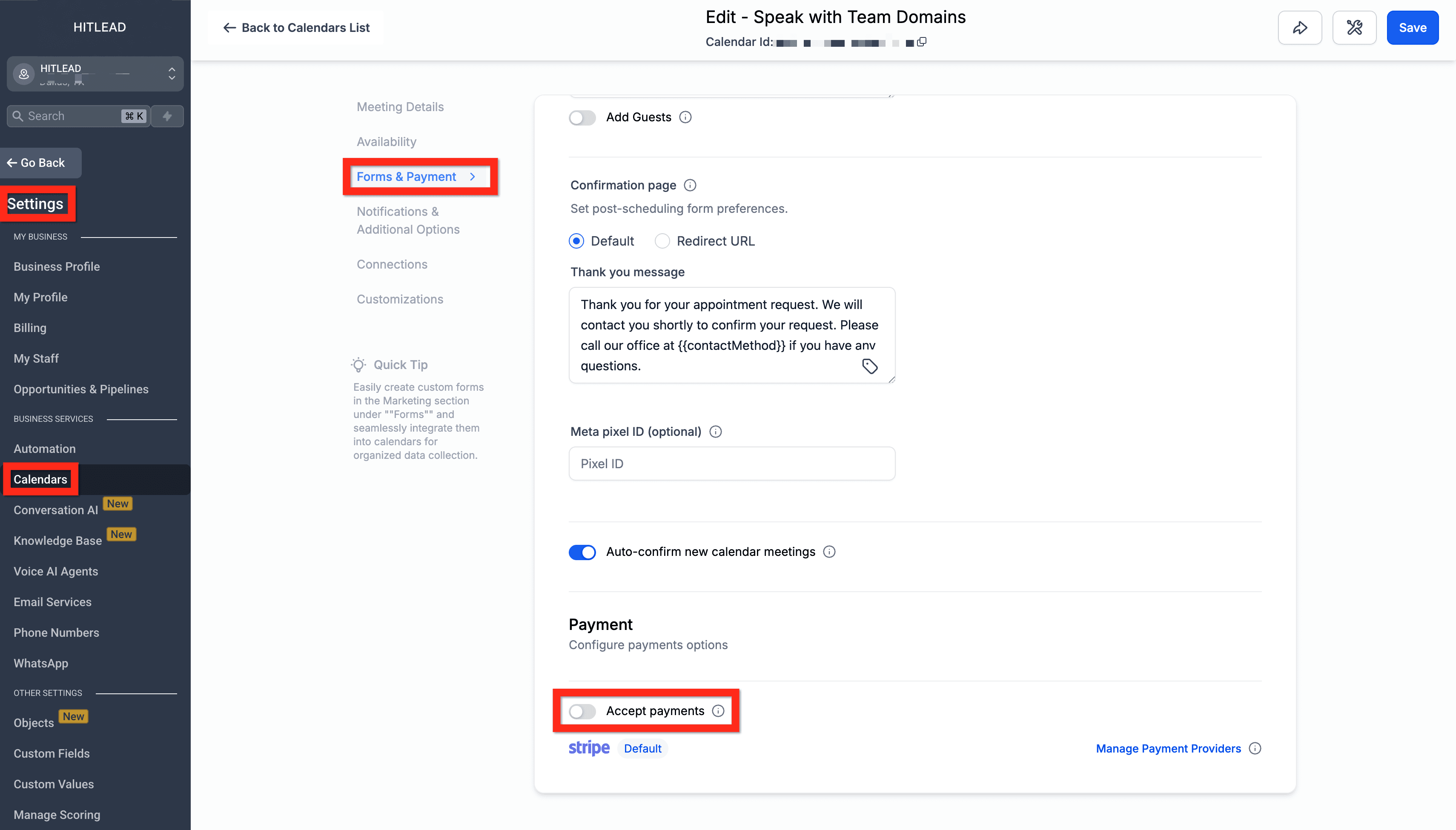 Schermata 4 — PayPal nei Calendari
