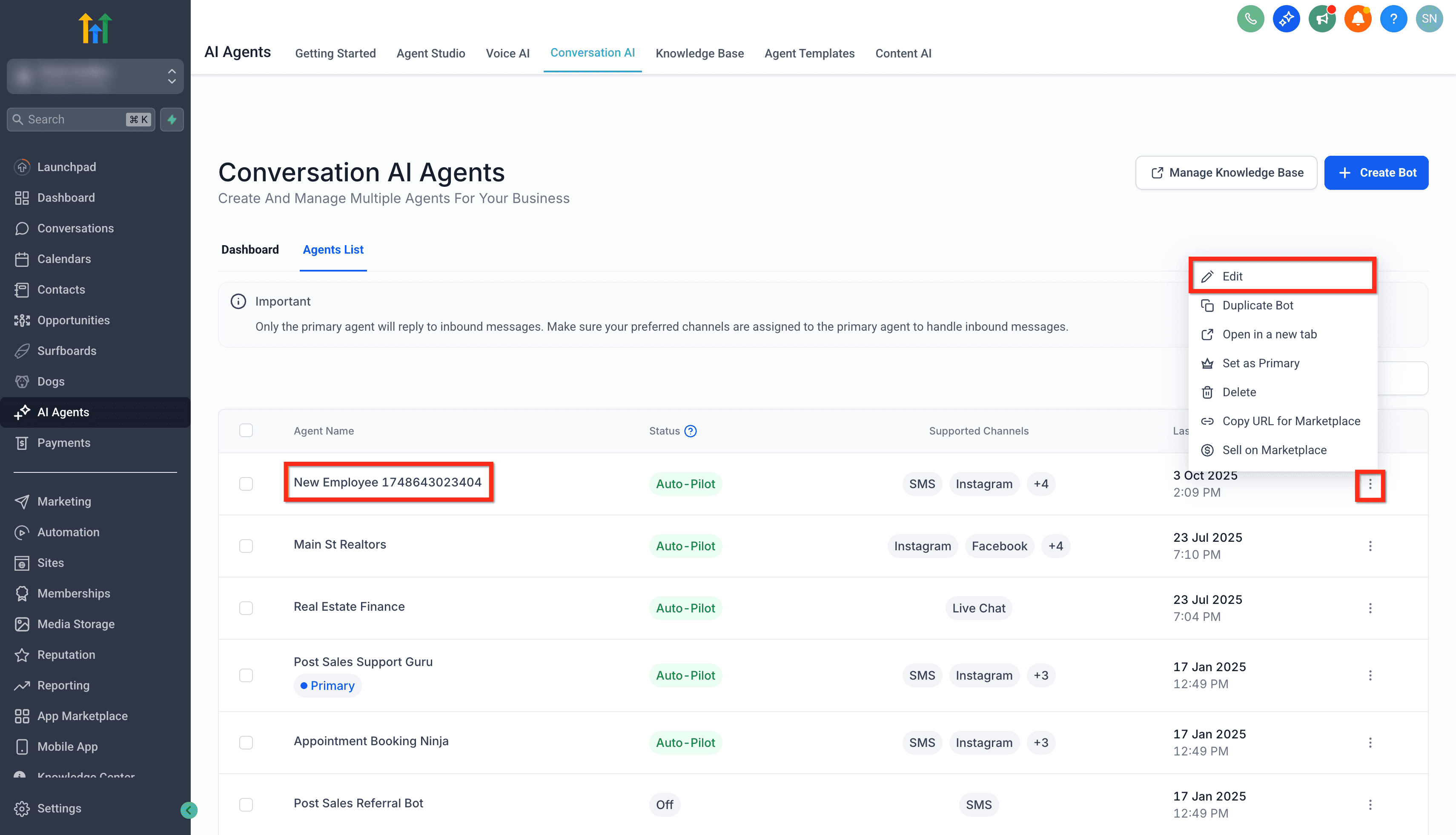 Schermata 8 — Conversation AI - Nuove Sorgenti di Conoscenza e Miglioramenti della Qualità