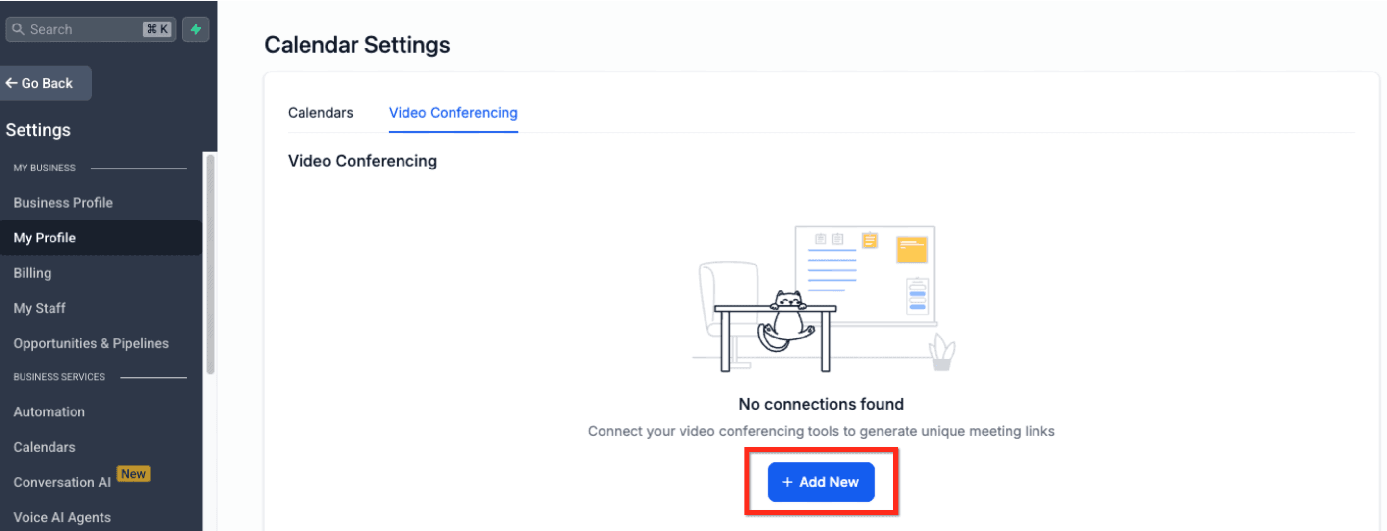 Schermata 1 — Integrare Zoom con i Calendari HITLEAD