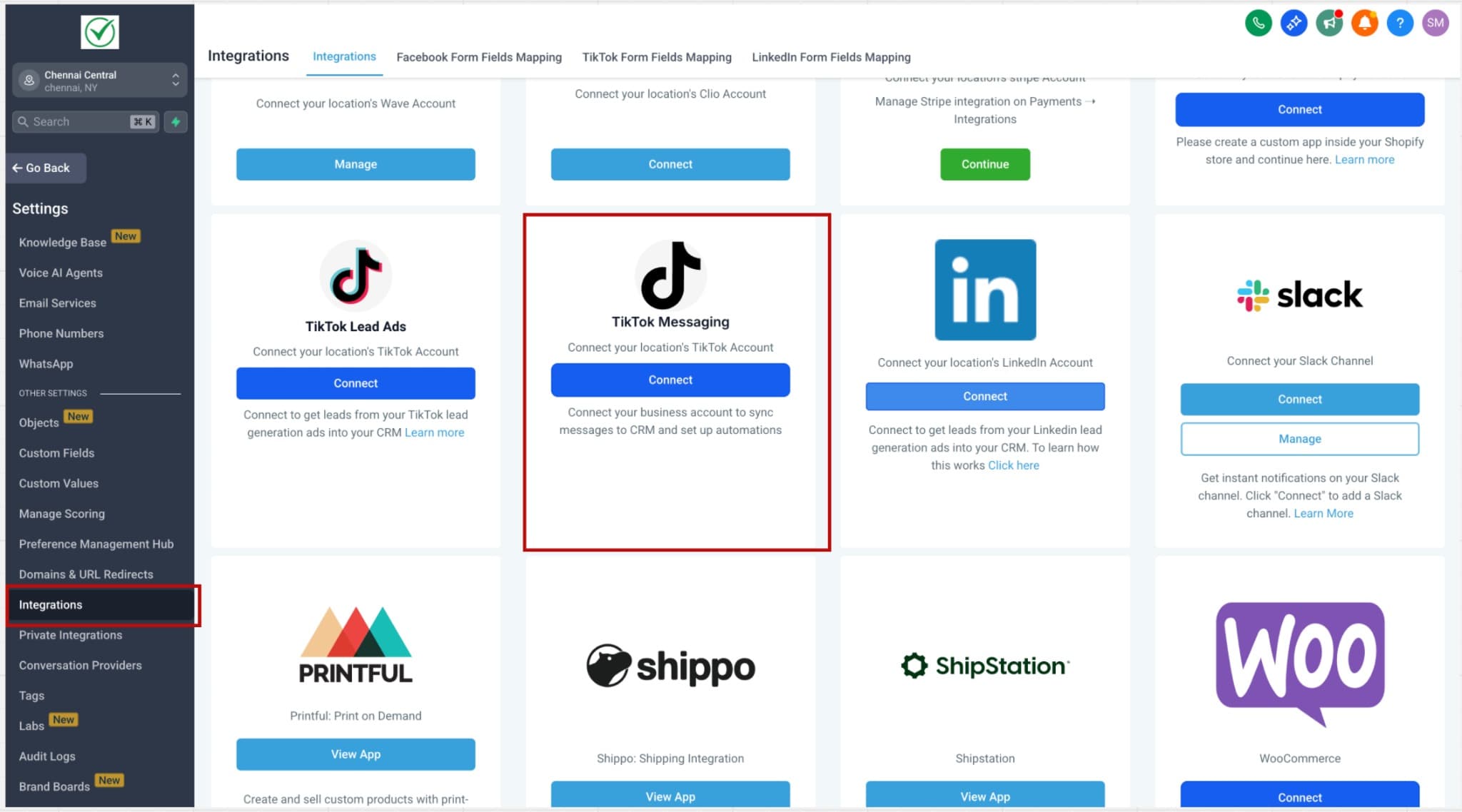 Schermata 2 — Integrare TikTok Messaging