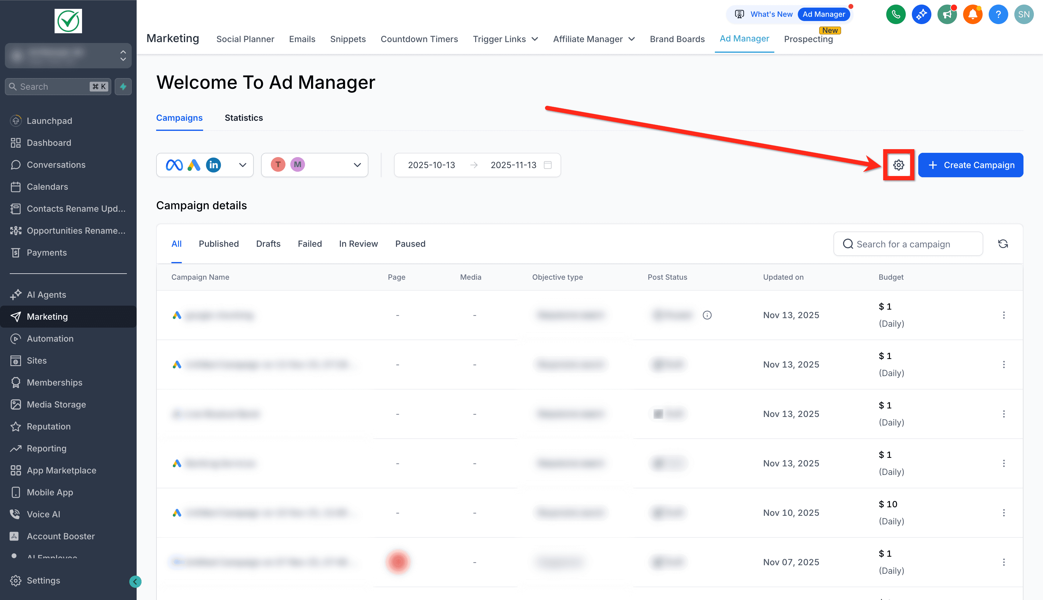 Schermata 2 — Ads Manager - Audience Segments per Google Ads