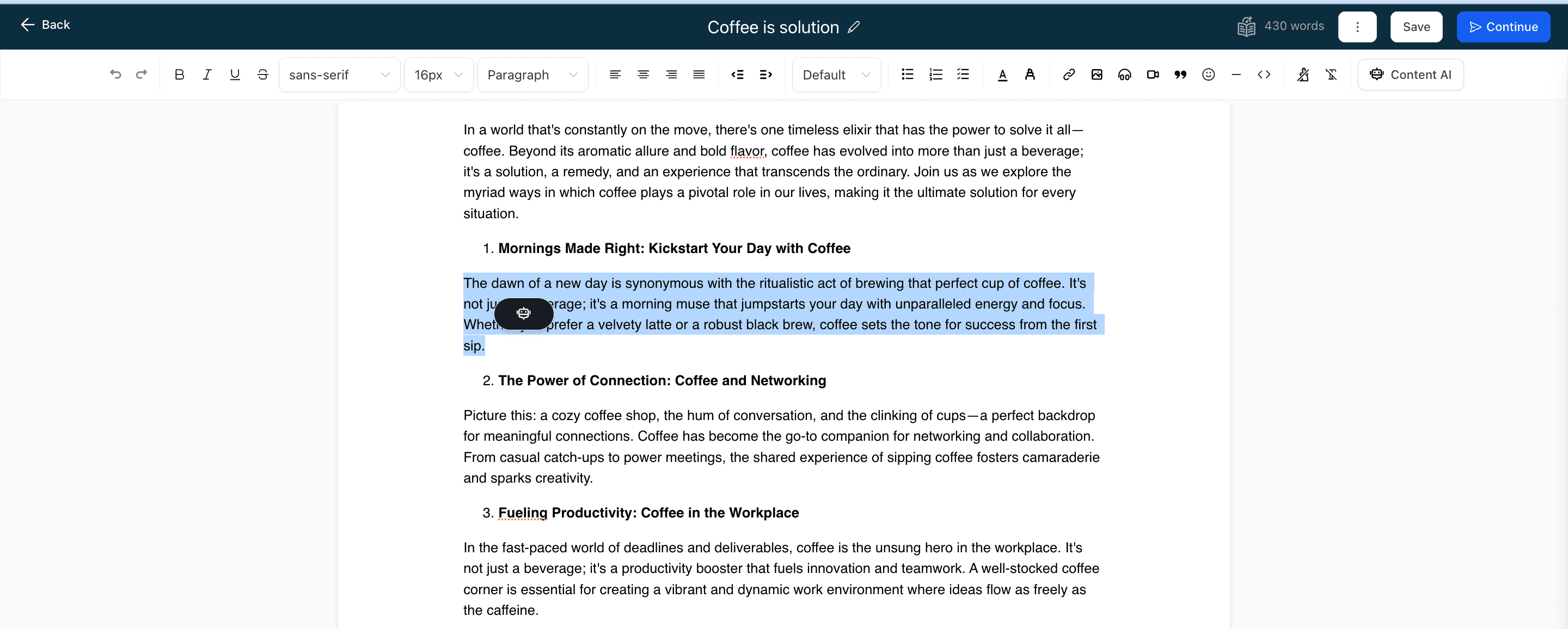 Schermata 3 — Come correggere grammatica e ortografia, allungare i contenuti e migliorare la scrittura nei Blog?