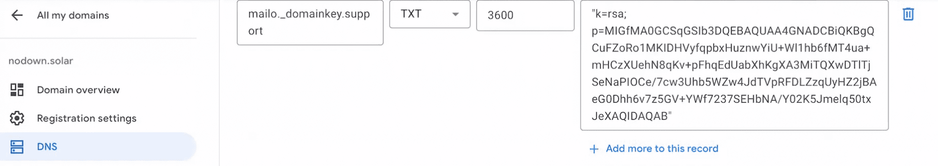 Selezione di TXT dal menu a tendina del tipo