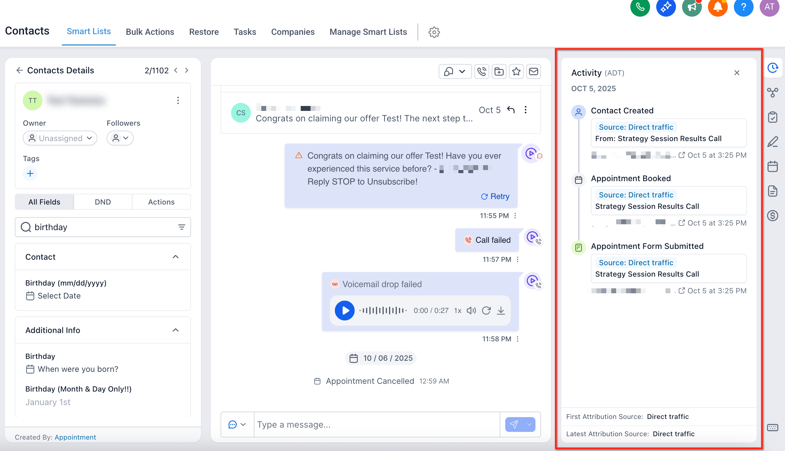 Schermata 8 — Contatti – Nuova Pagina di Dettaglio del Contatto