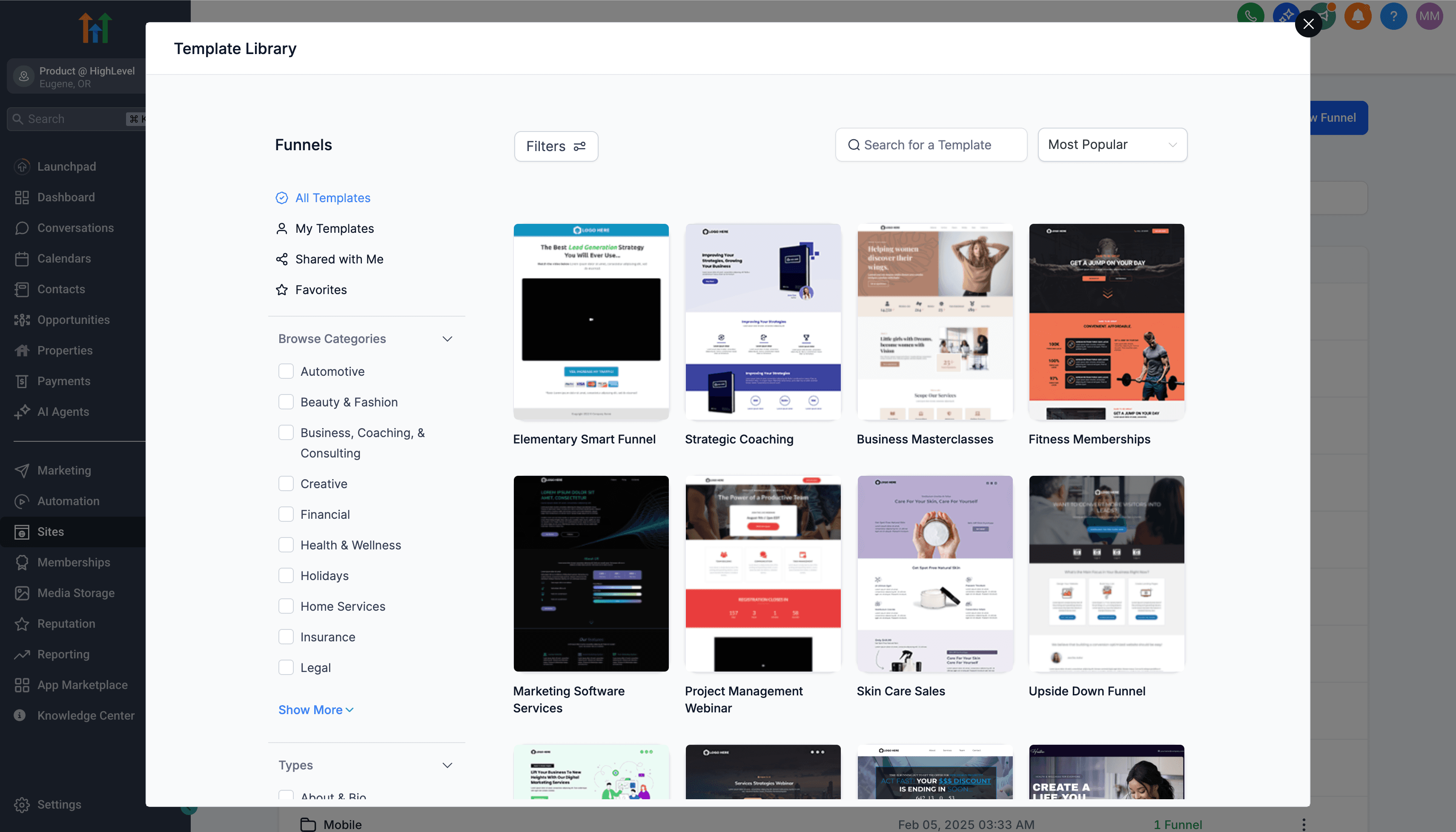 Schermata 3 — Per iniziare - Lancia un Funnel