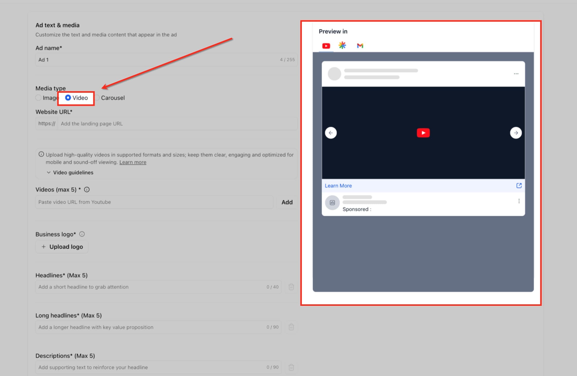 Schermata 8 — Come creare campagne Google Demand Gen in Ad Manager