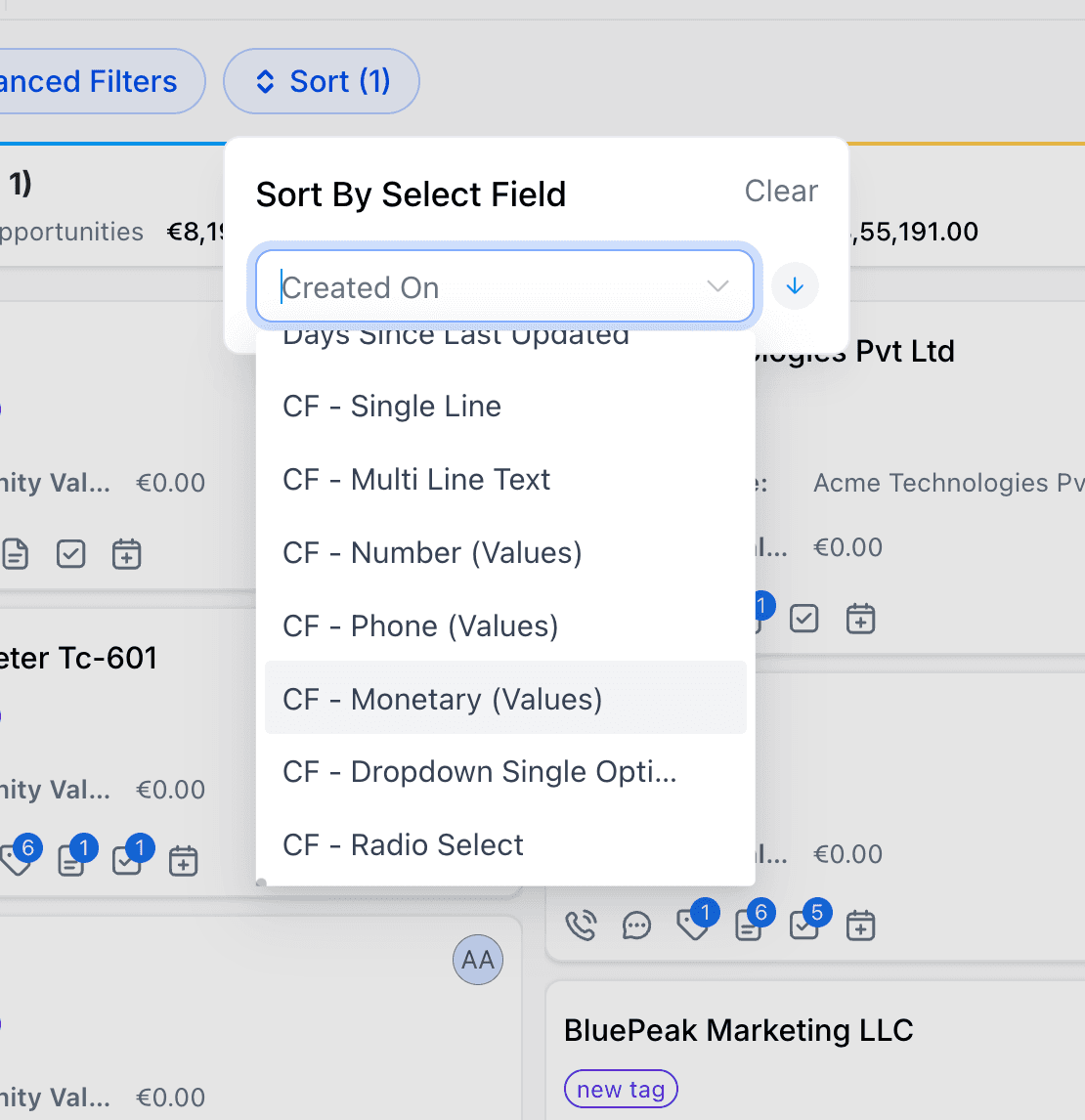 Schermata 3 — Usa la Vista Kanban nelle Opportunità