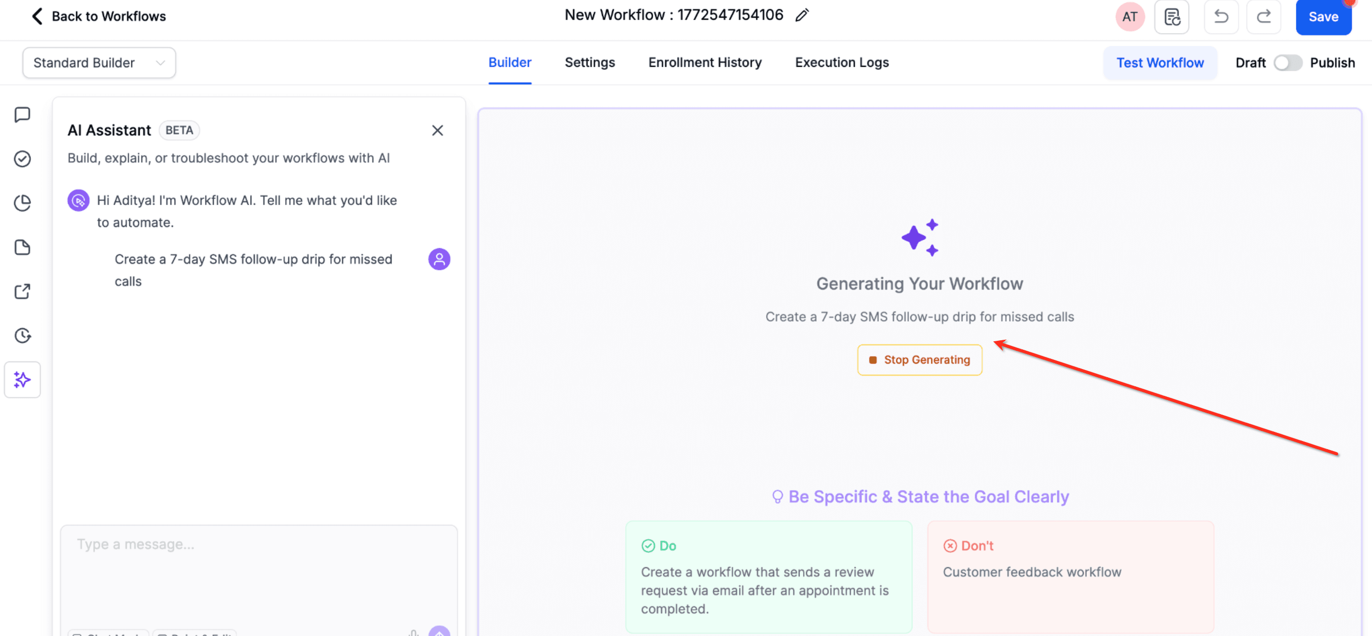 Schermata 9 — Workflow AI Builder