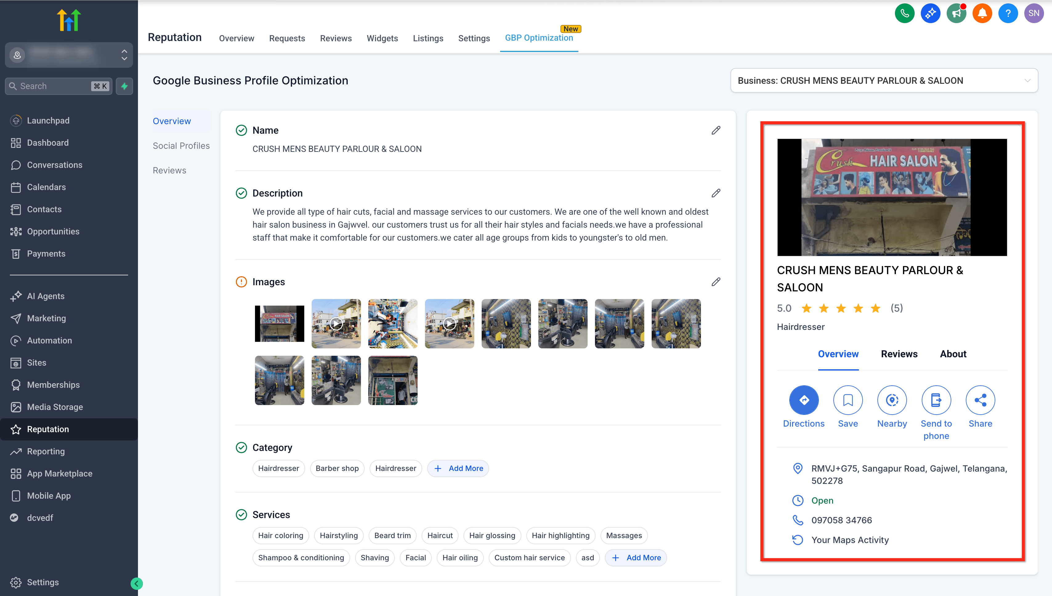 Schermata 11 — Ottimizza il tuo Google Business Profile in HITLEAD