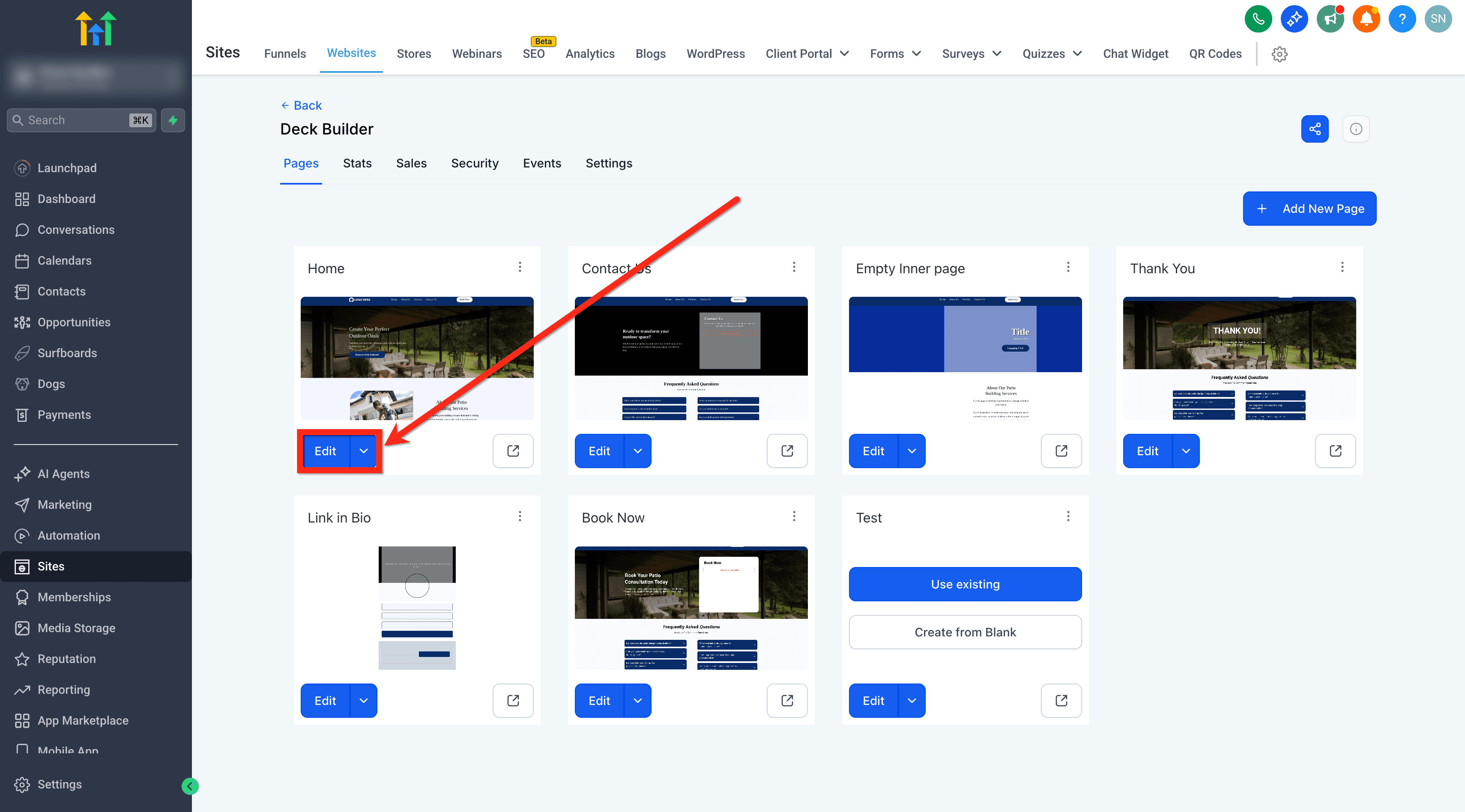 Schermata 3 — Generare Schema Markup con l'AI in Funnel e Siti Web