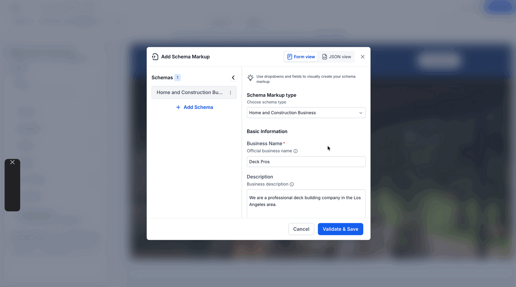 Schermata 9 — Come aggiungere manualmente Schema Markup in Funnel e Siti Web