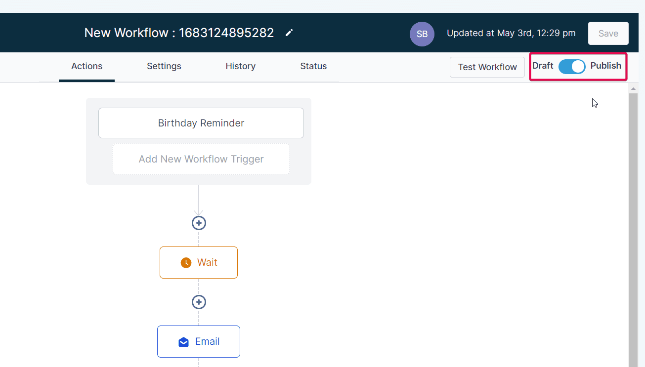 Schermata 7 — Workflow Trigger - Promemoria Compleanno