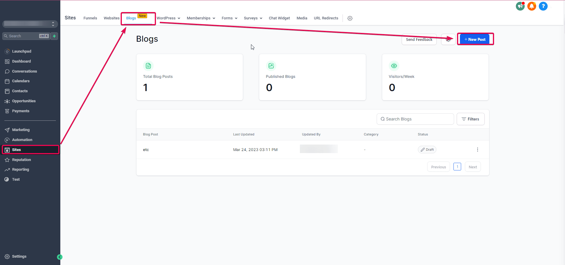 Schermata 2 — Come creare la scaletta di un articolo del blog con Content AI?