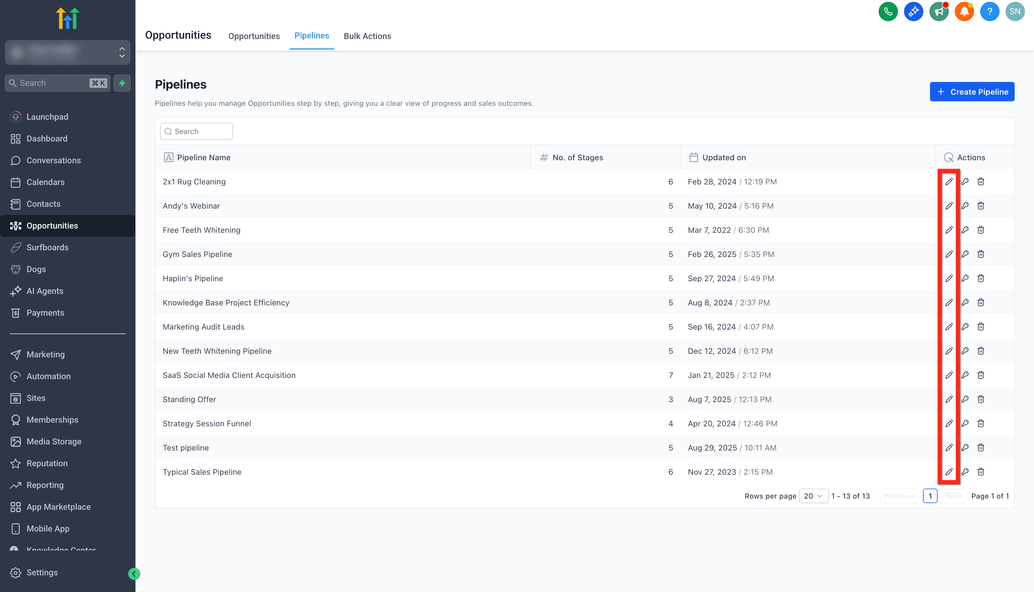 Schermata 2 — Come applicare colori alle Pipeline di Opportunità (Smart Tag)