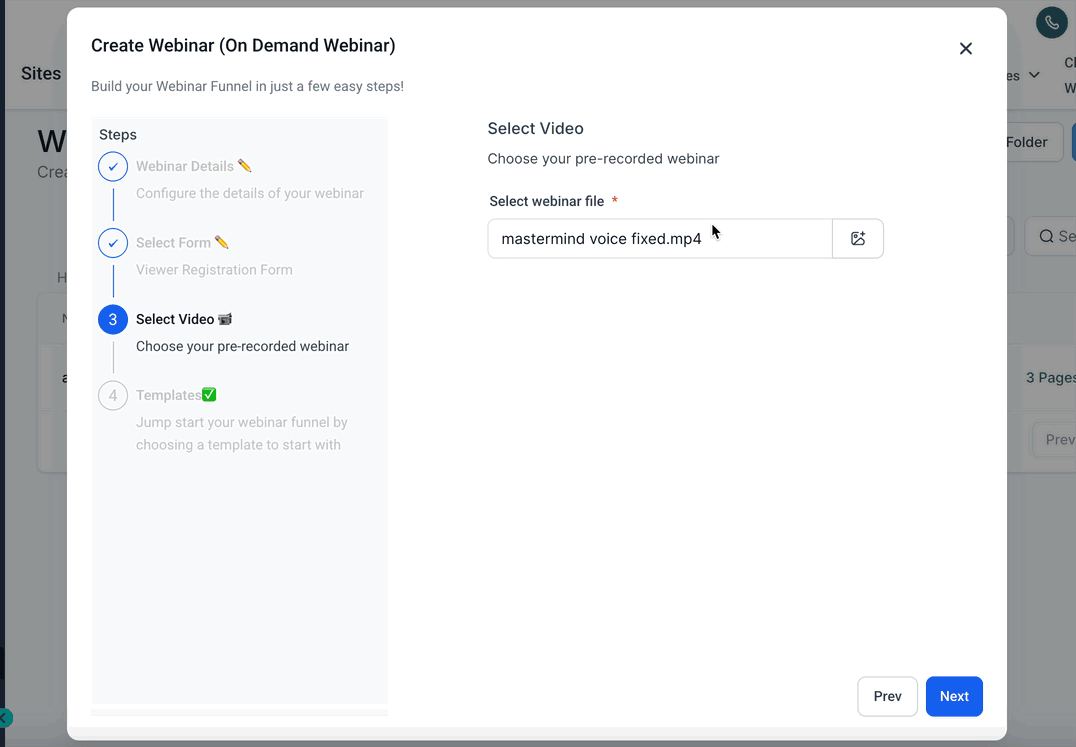Schermata 5 — Libreria Template per Webinar
