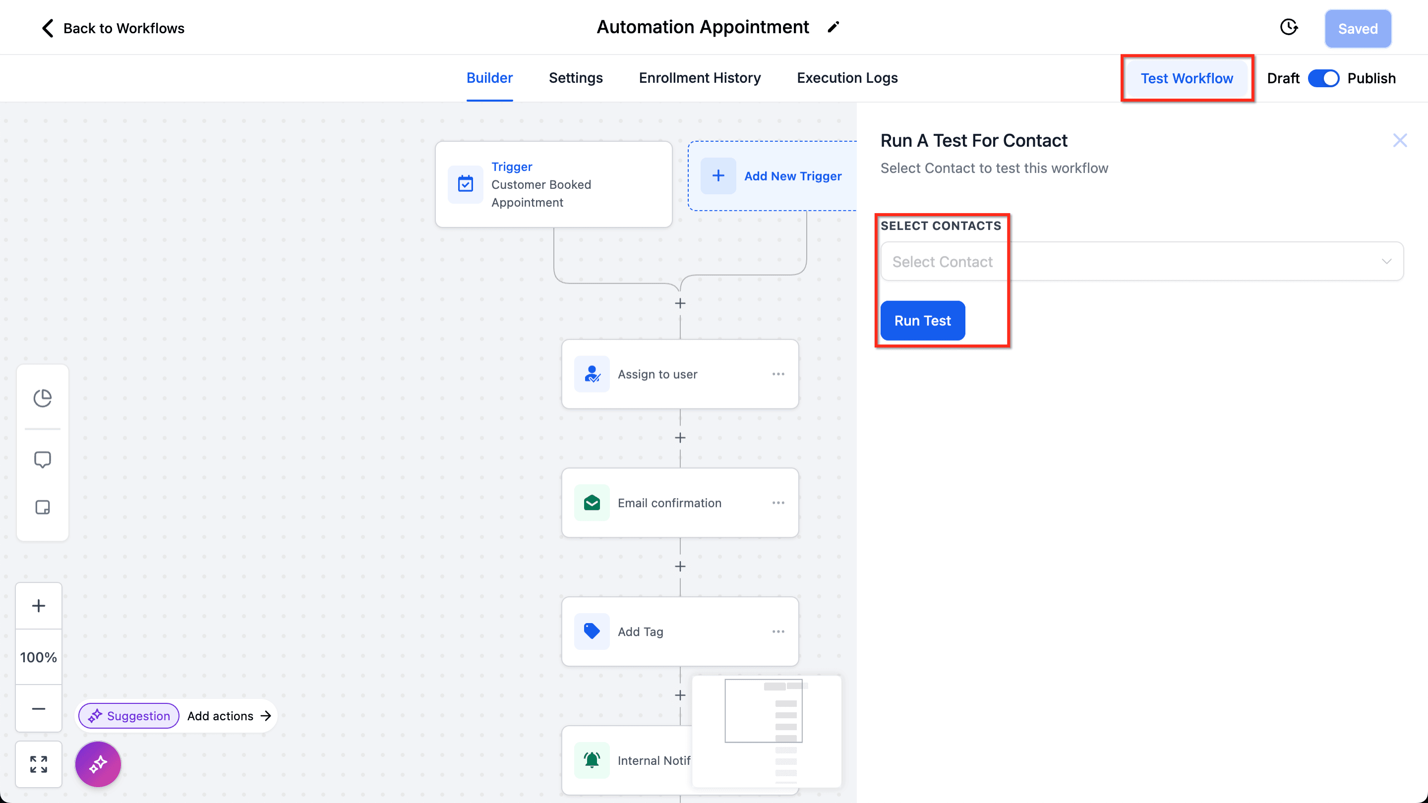 Schermata 9 — Guida al Workflow Builder