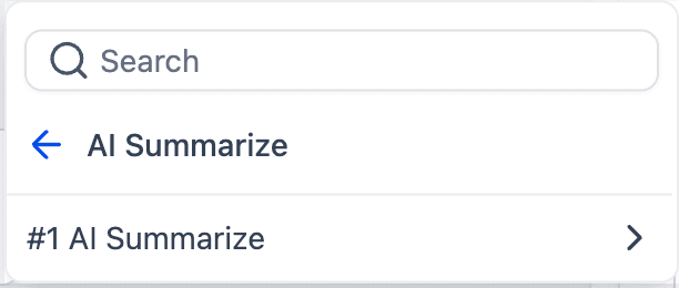 Schermata 4 — Azione Workflow - AI Summarize
