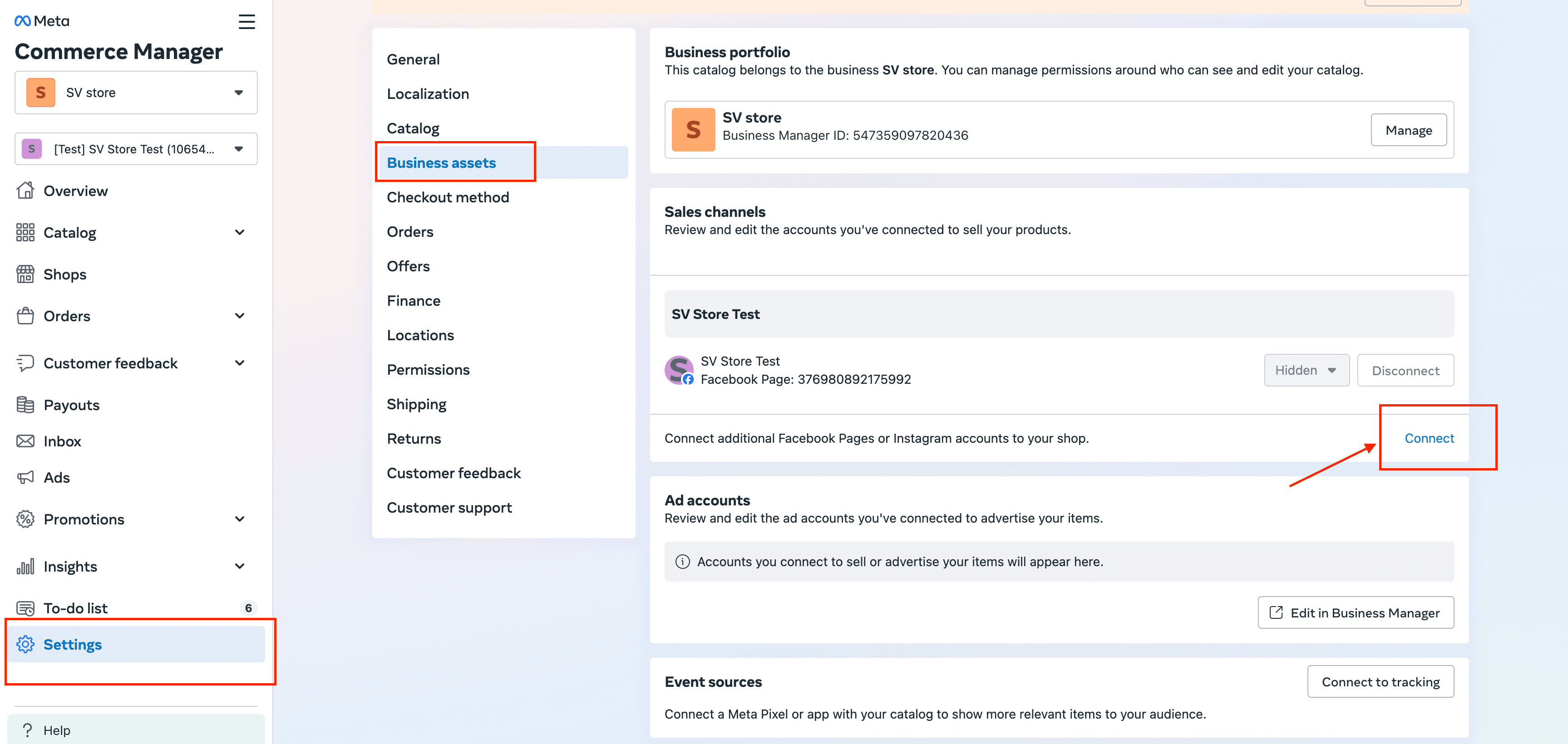Schermata 13 — Come vendere prodotti su Facebook e Instagram Shops?