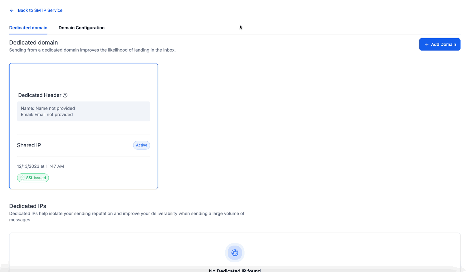 Flusso Add Domain
