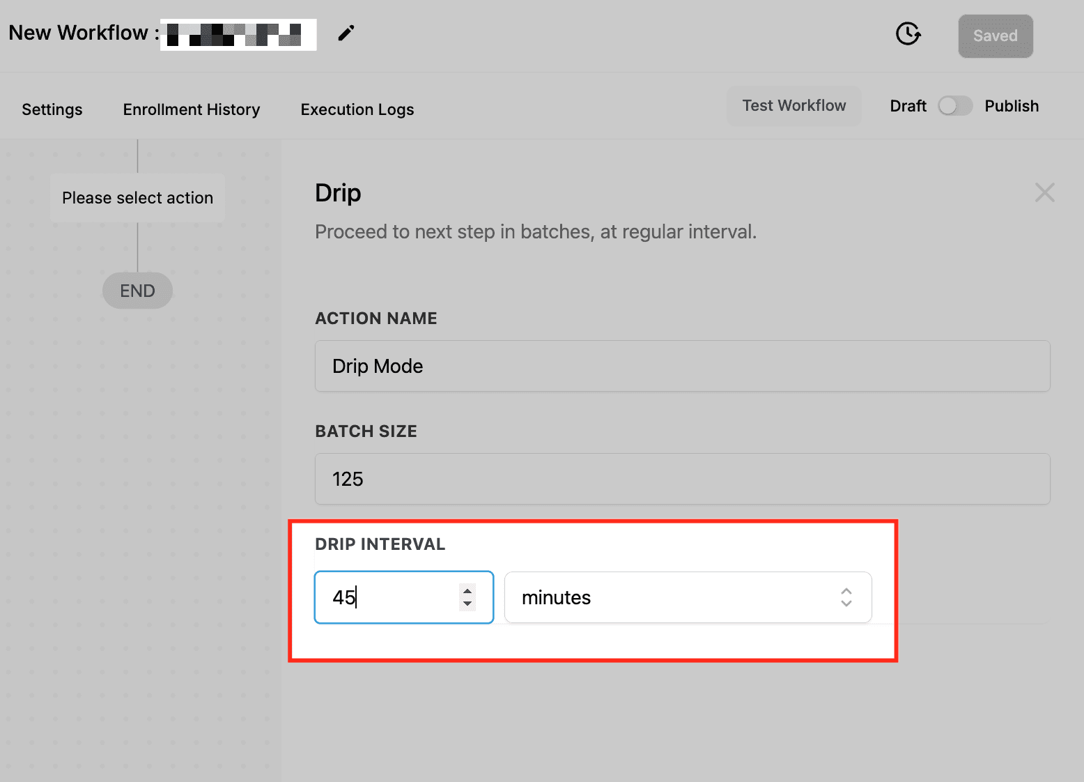 Schermata 6 — Azione Workflow - Drip