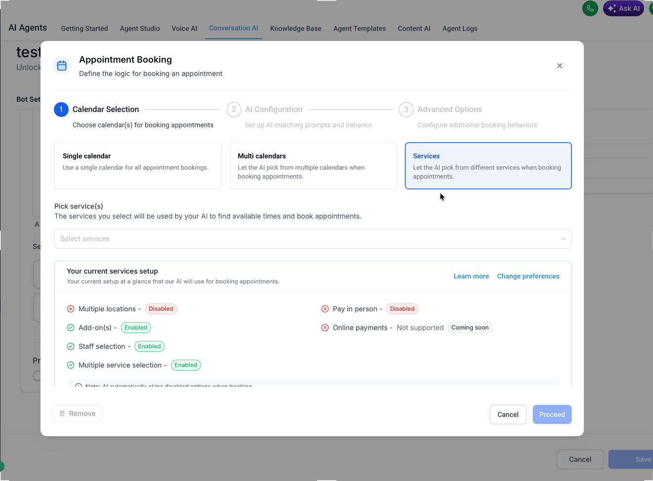 Schermata 9 — Prenotazione Appuntamenti nella Conversation AI