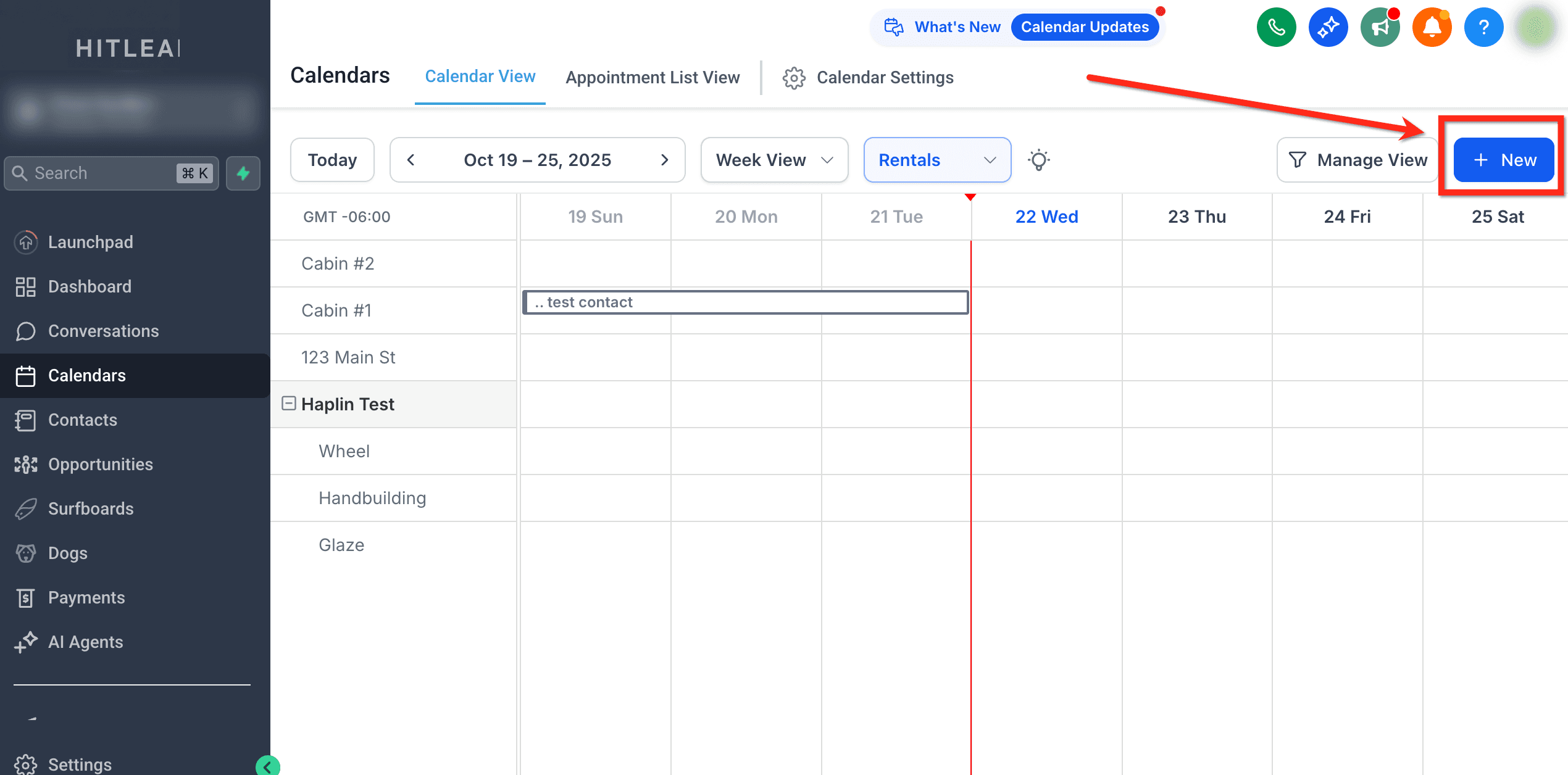 Schermata 8 — Visualizzazione Calendario per i Noleggi