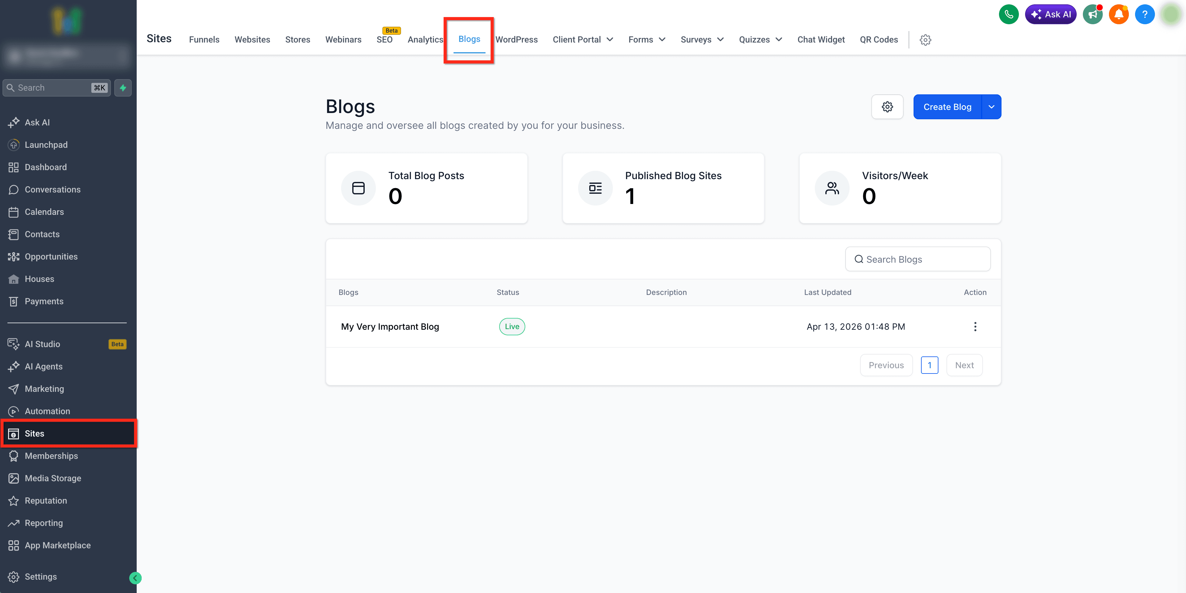 Schermata 9 — Crea articoli del blog con l'AI