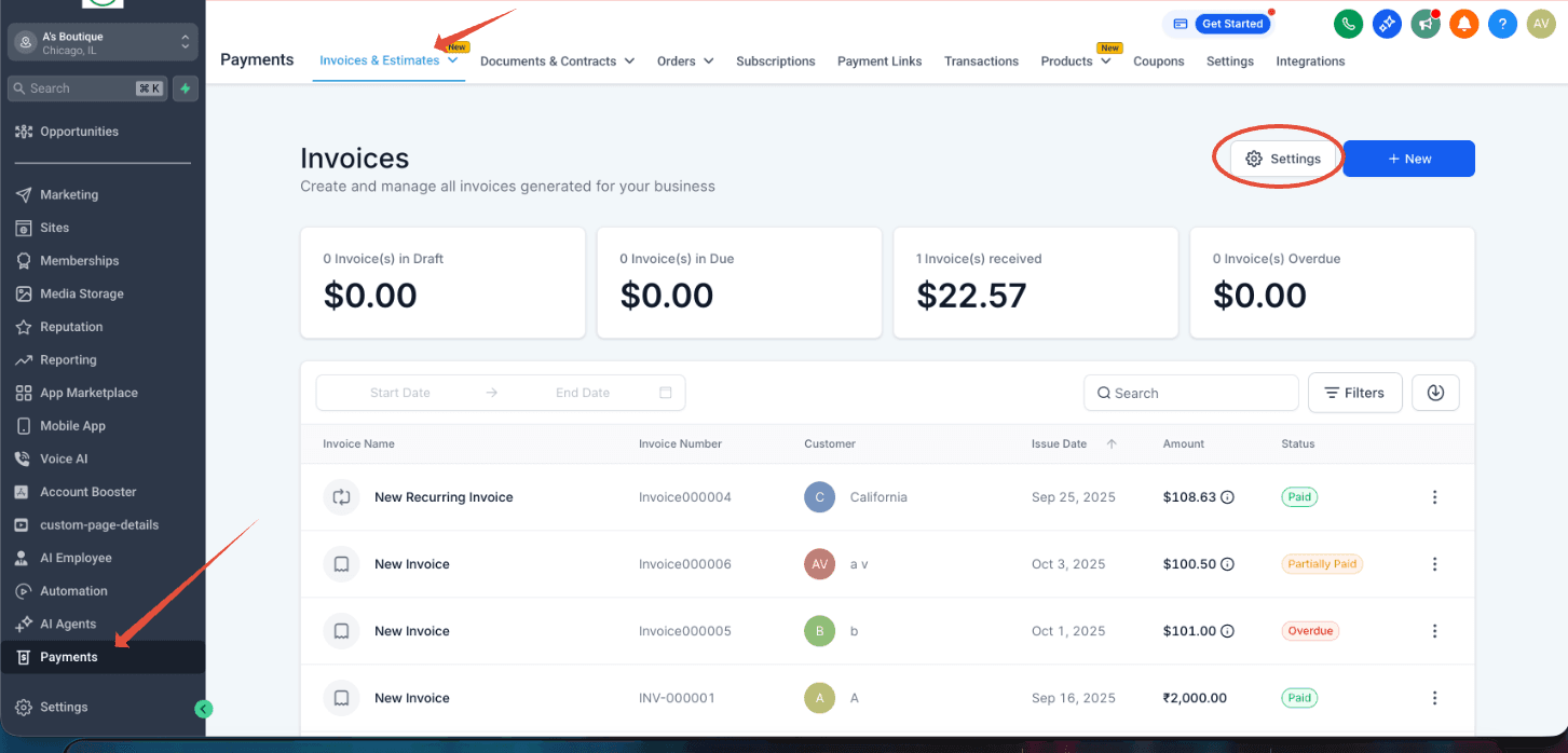 Schermata 1 — Come inviare la tua prima fattura con HITLEAD?