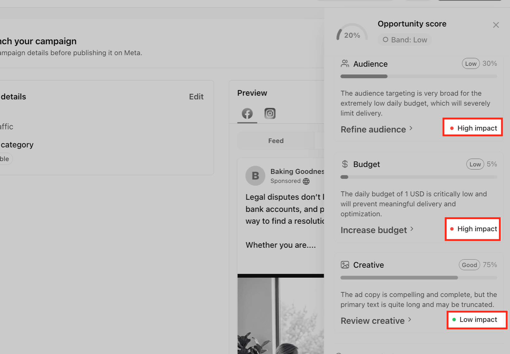Schermata 8 — Come usare l'Opportunity Score in Ad Manager