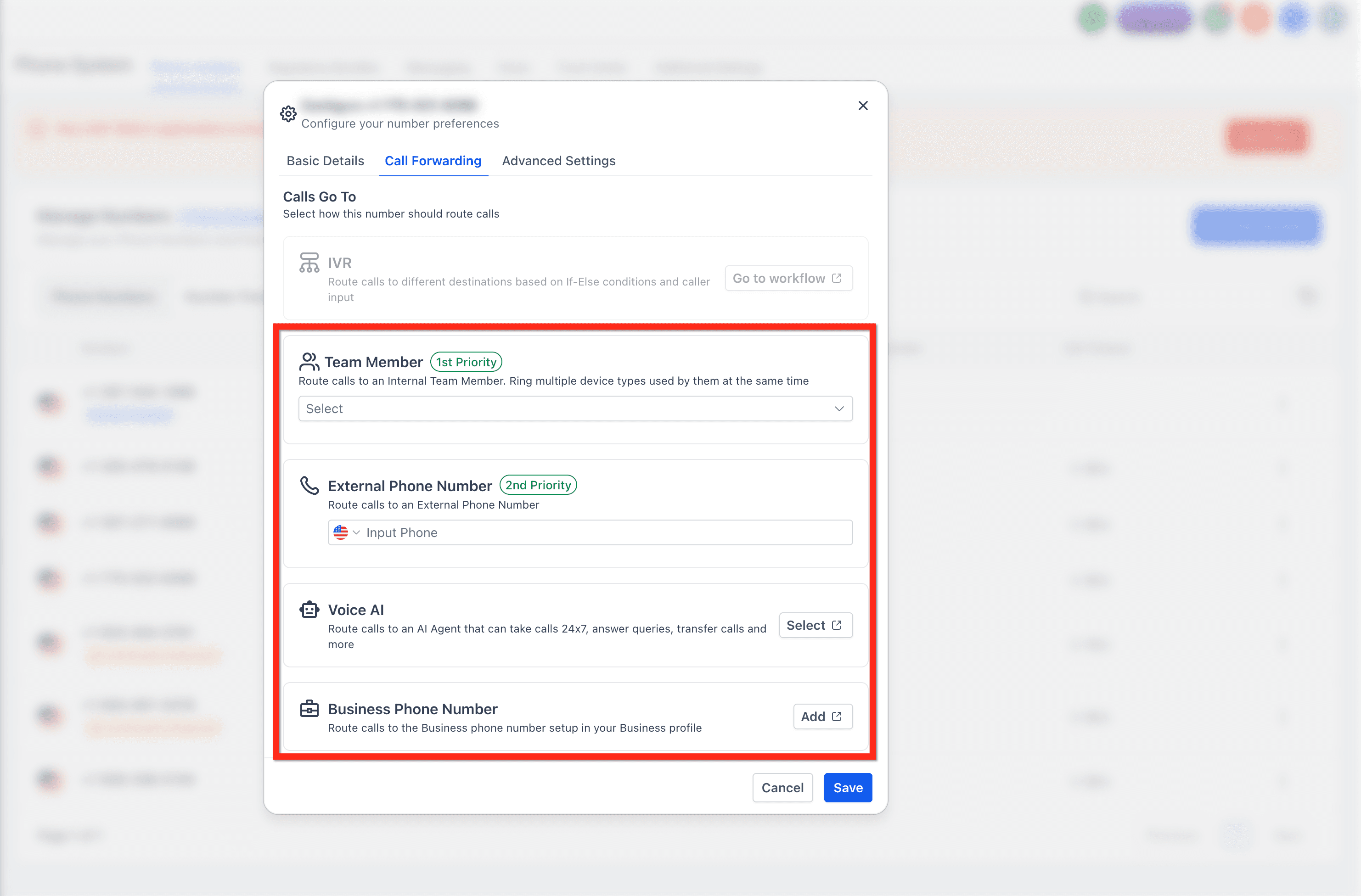 Schermata 5 — Voice AI - Come Configurare il Flusso delle Chiamate in Entrata