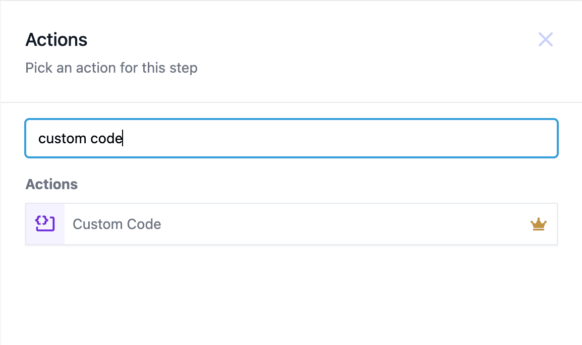 Schermata 1 — Azione Workflow - Custom Code