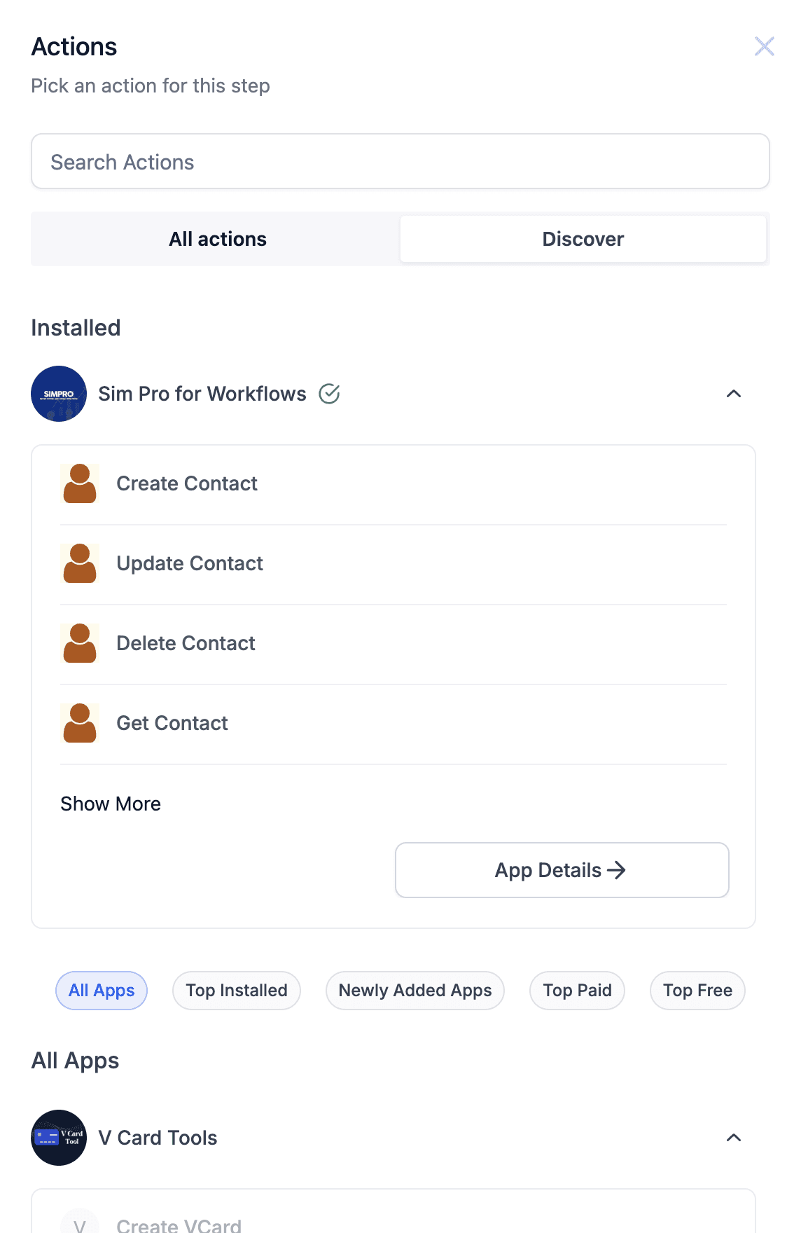 Schermata 2 — Installare App del Marketplace direttamente dal Workflow Builder