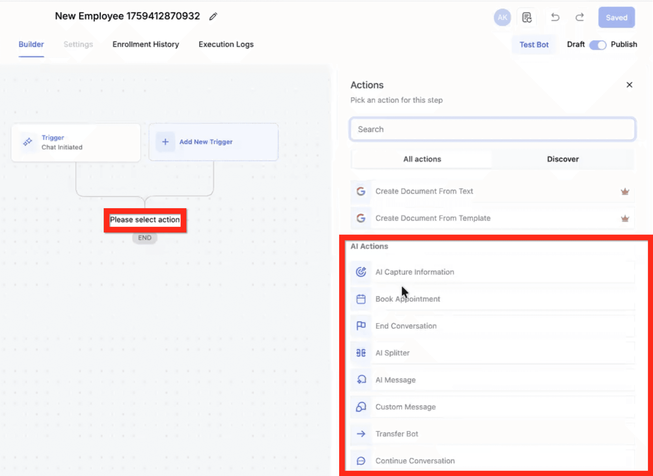Schermata 13 — Flow Builder per Conversation AI