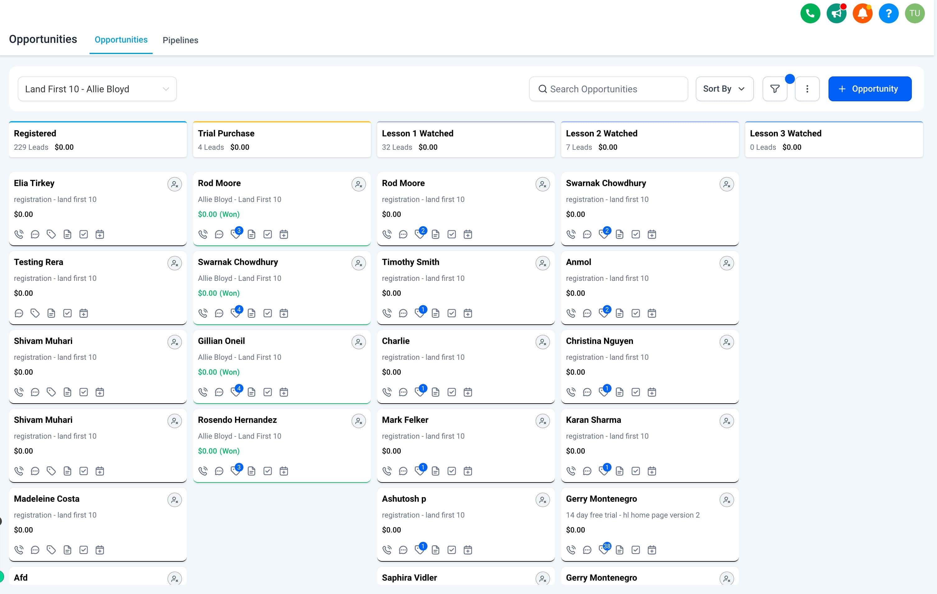 Schermata 2 — Come funzionano i Widget Funnel e Distribuzione per Fase