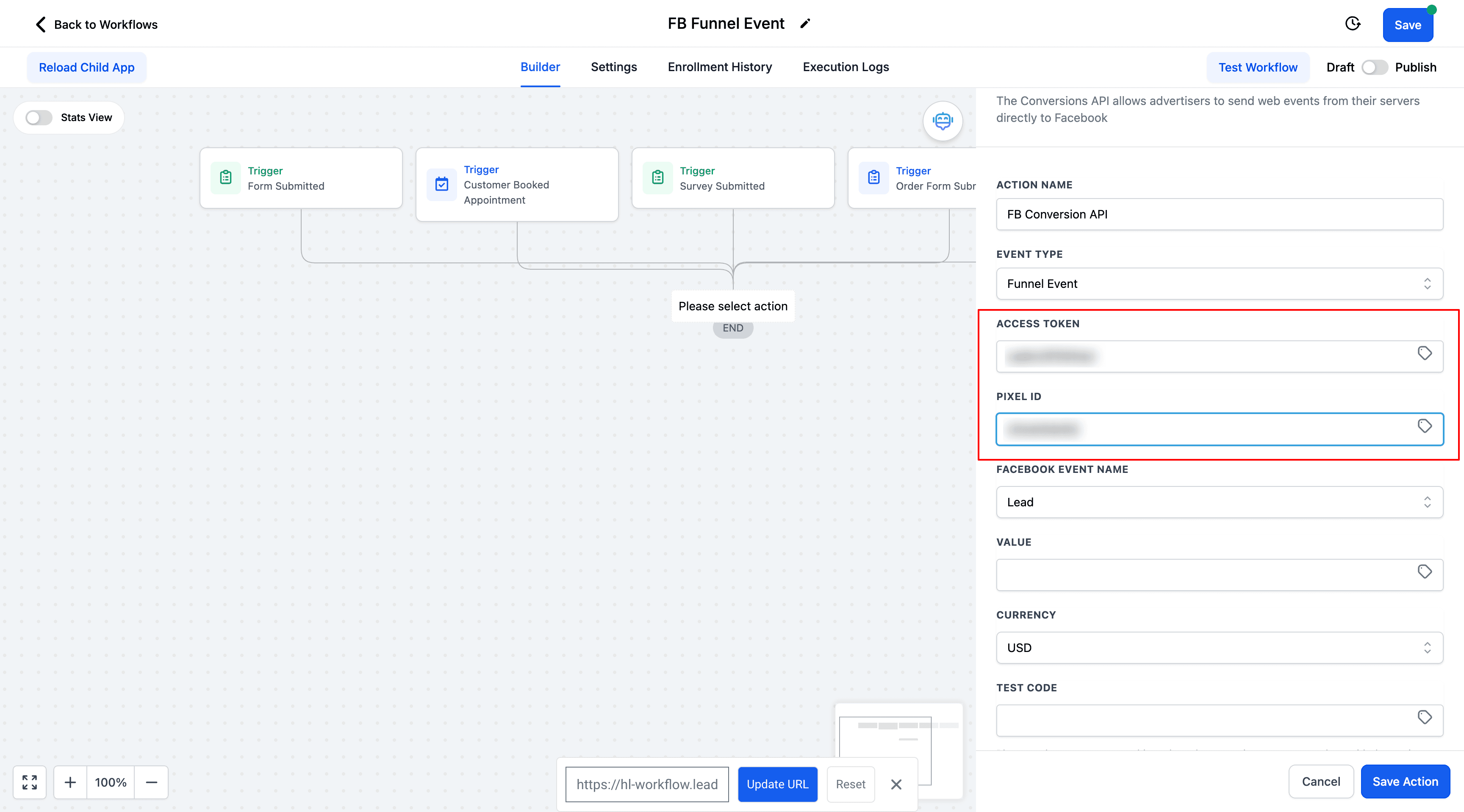 Schermata 30 — Come configurare un Funnel Event Pixel per la Facebook Conversion API?