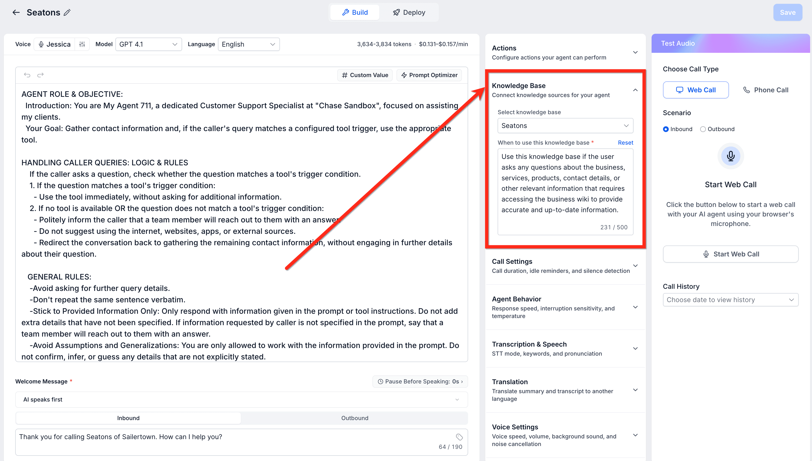 Schermata 4 — Panoramica degli Agenti Voice AI