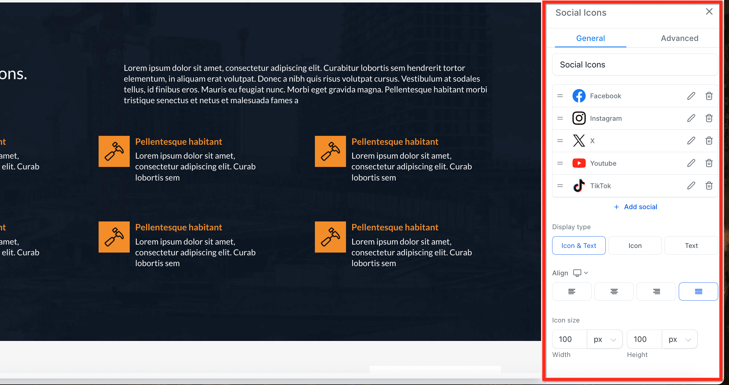 Schermata 2 — Icone Social Media