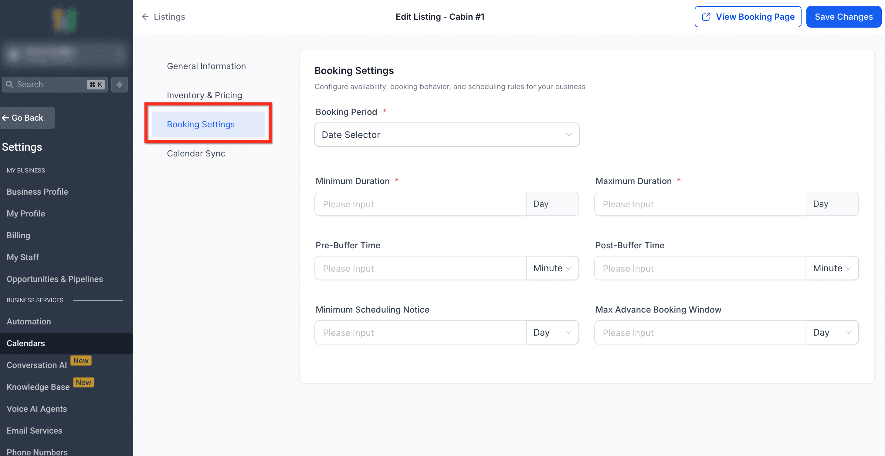 Schermata 12 — Creare e Modificare le Listings