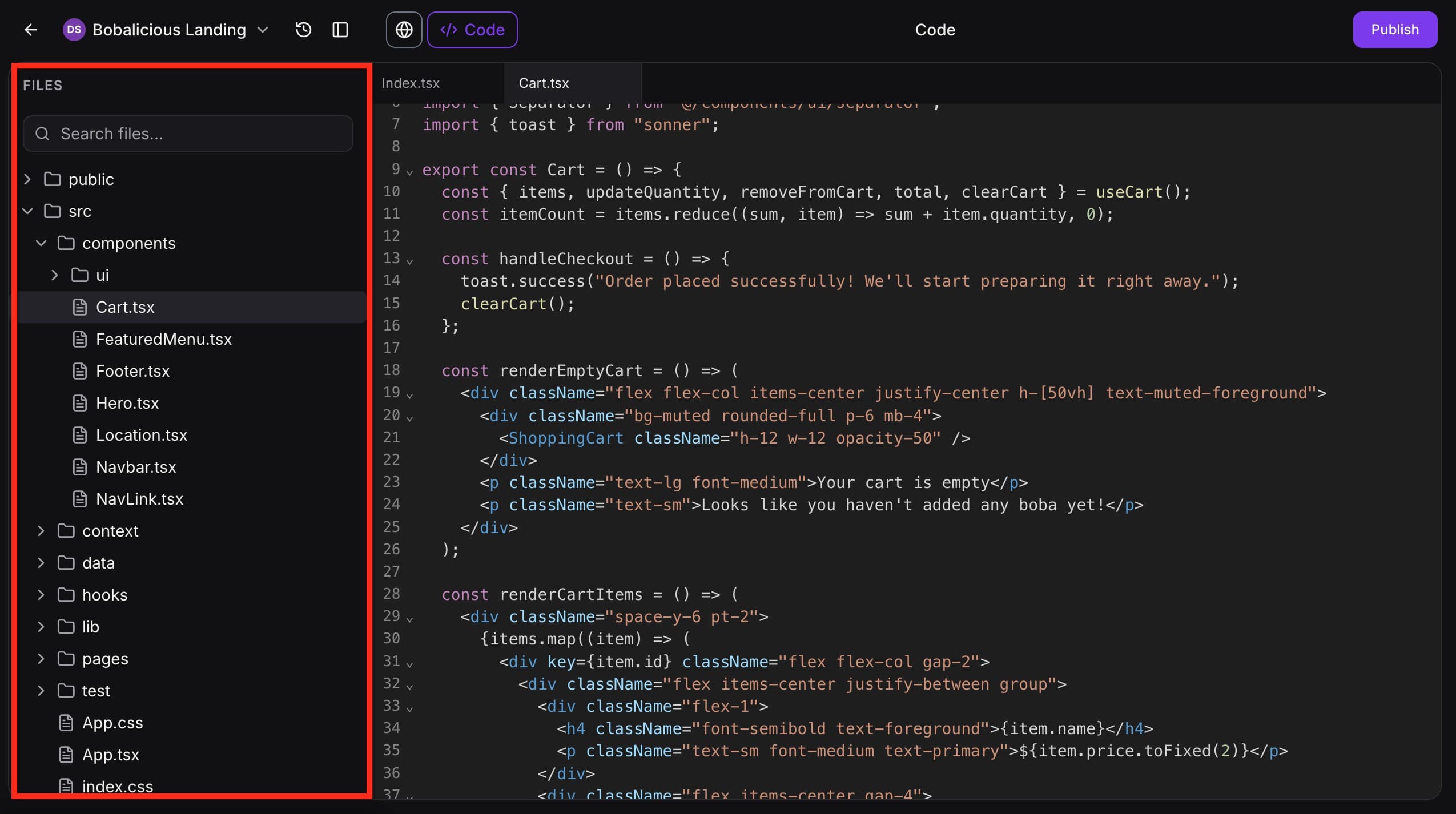 Schermata 10 — Code Editor in AI Studio