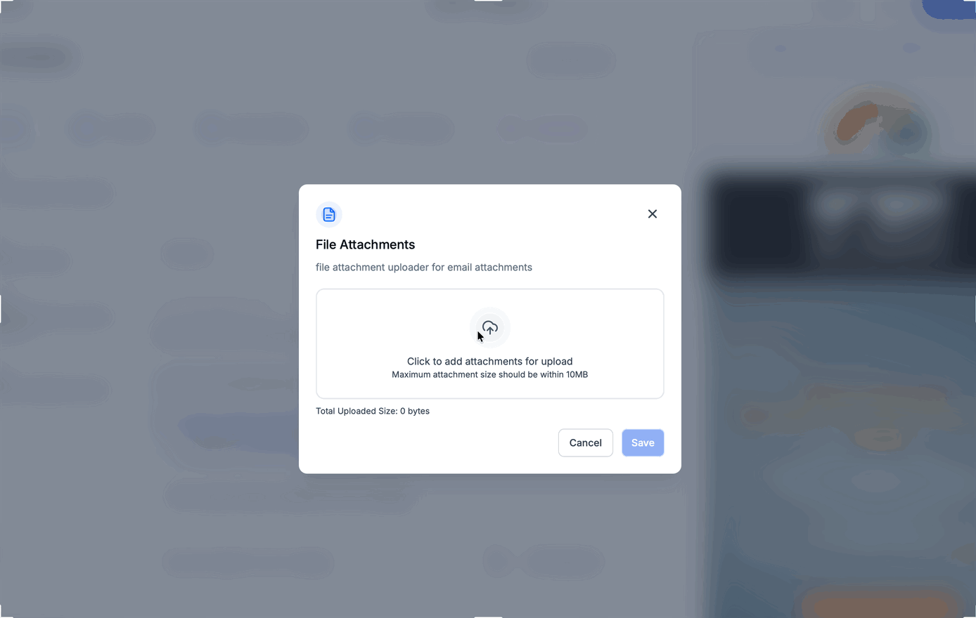 Schermata 5 — Allega file alle Campaign email nell'Email Builder