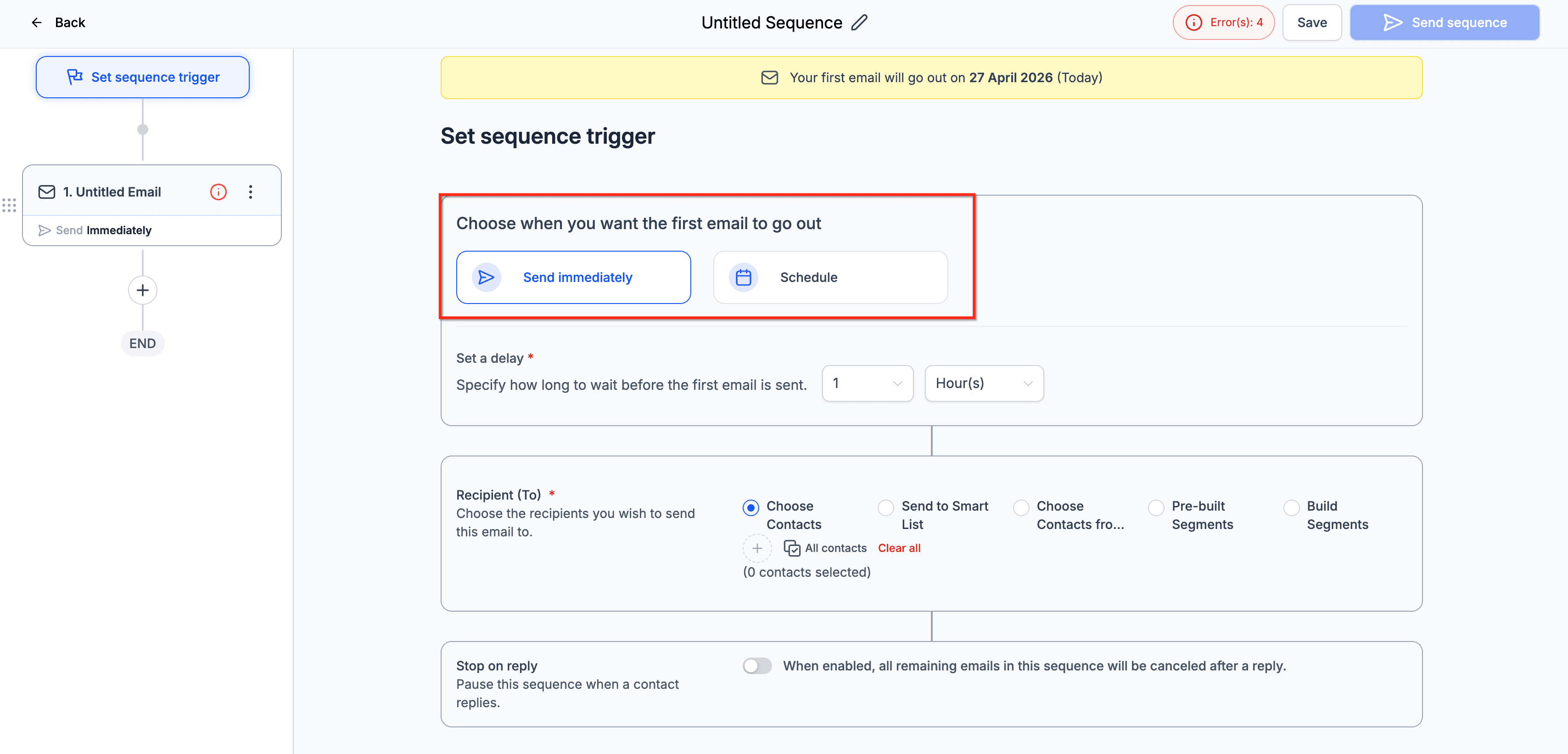 Schermata 3 — Email Sequence in HITLEAD